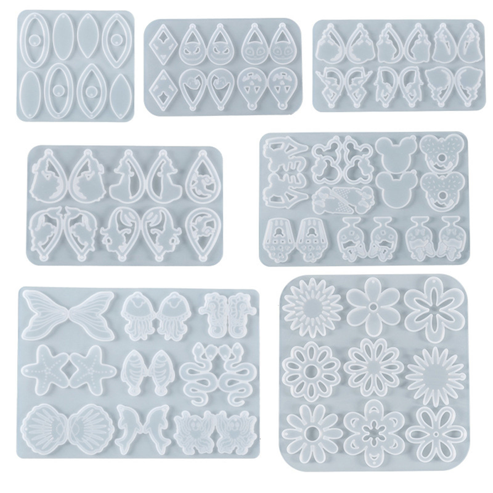 Immagine di Silicone Resin Mold For Earring Jewelry Making White 1 Piece