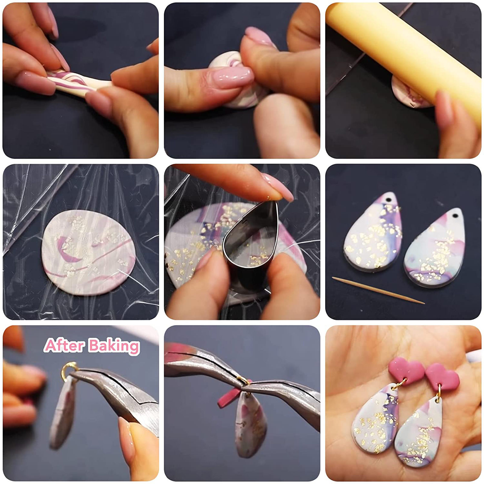 Picture of Stainless Steel Modeling Clay Tools Clay Cutters For Earring Jewelry Making Silver Tone