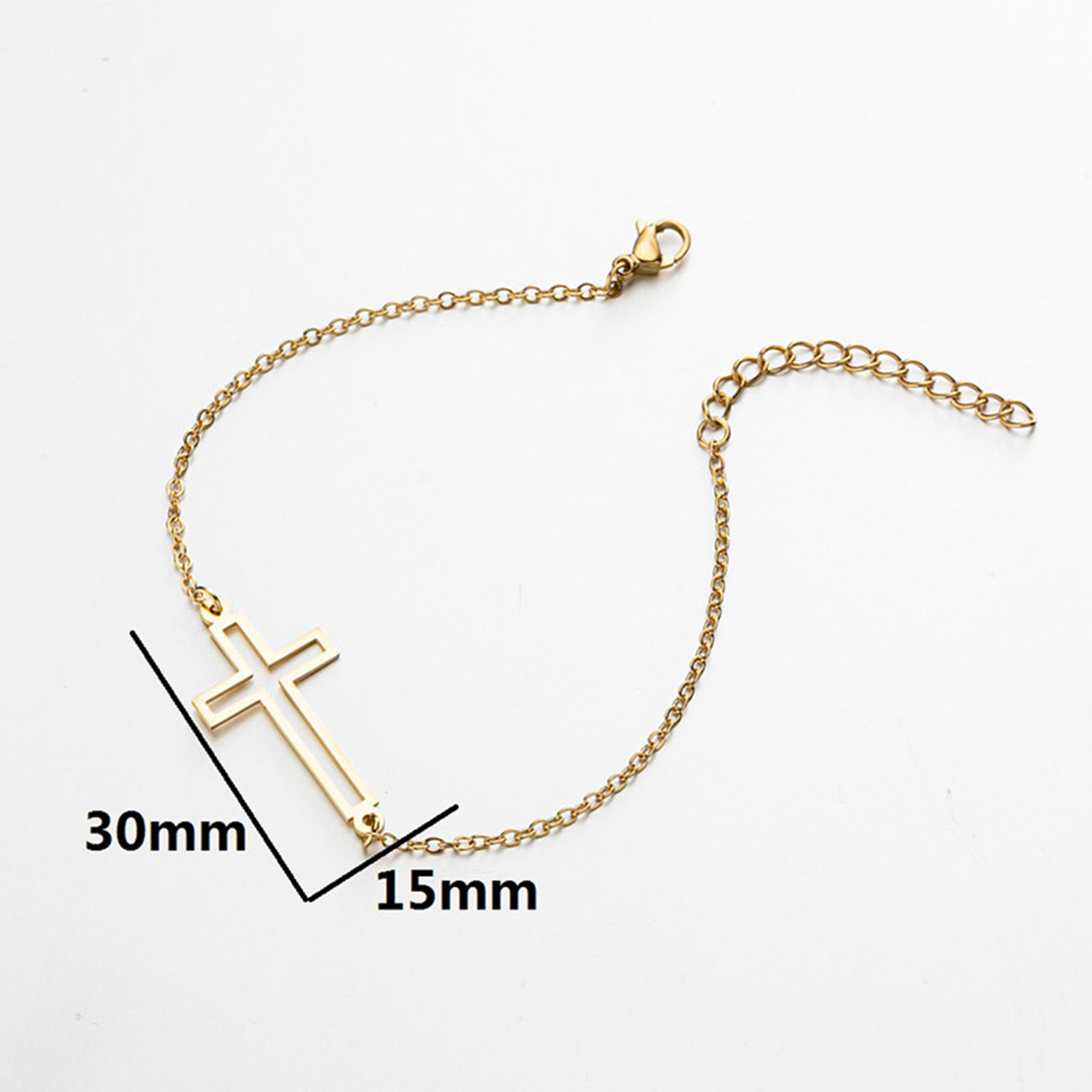 Immagine di Titanium Steel Religious Bracelets Multicolor Cross 13.5cm, 2 PCs