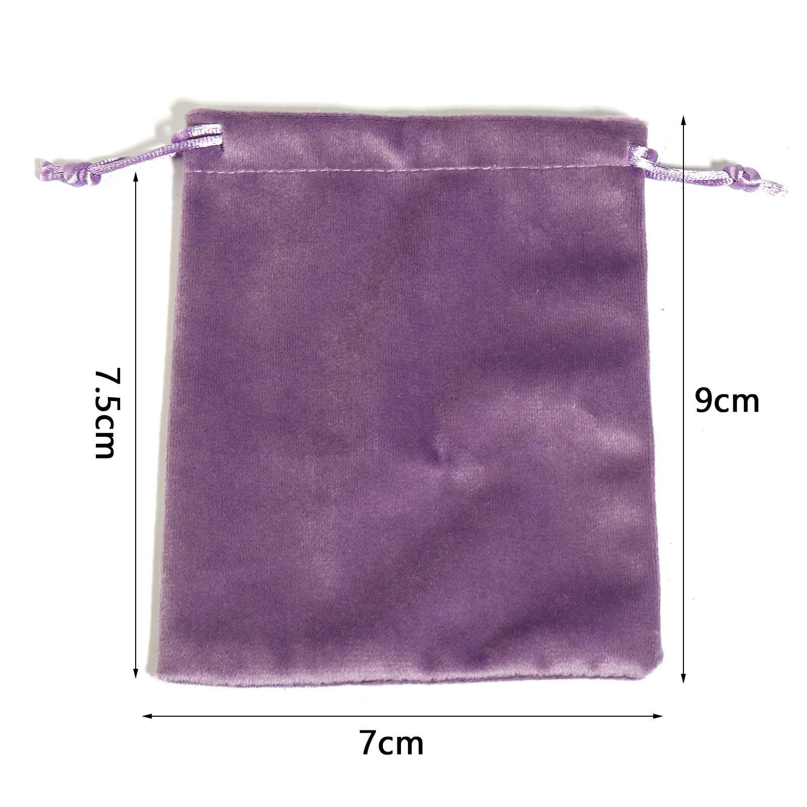 ベルベット 巾着袋 ドローストリングバッグ ギフト用ラッピング 巾着バッグ お誕生日 お祝い プレゼント 長方形 多色 （使用可能なスペース:約 7.5x7cm) 9cm x 7cm、 10 個 の画像