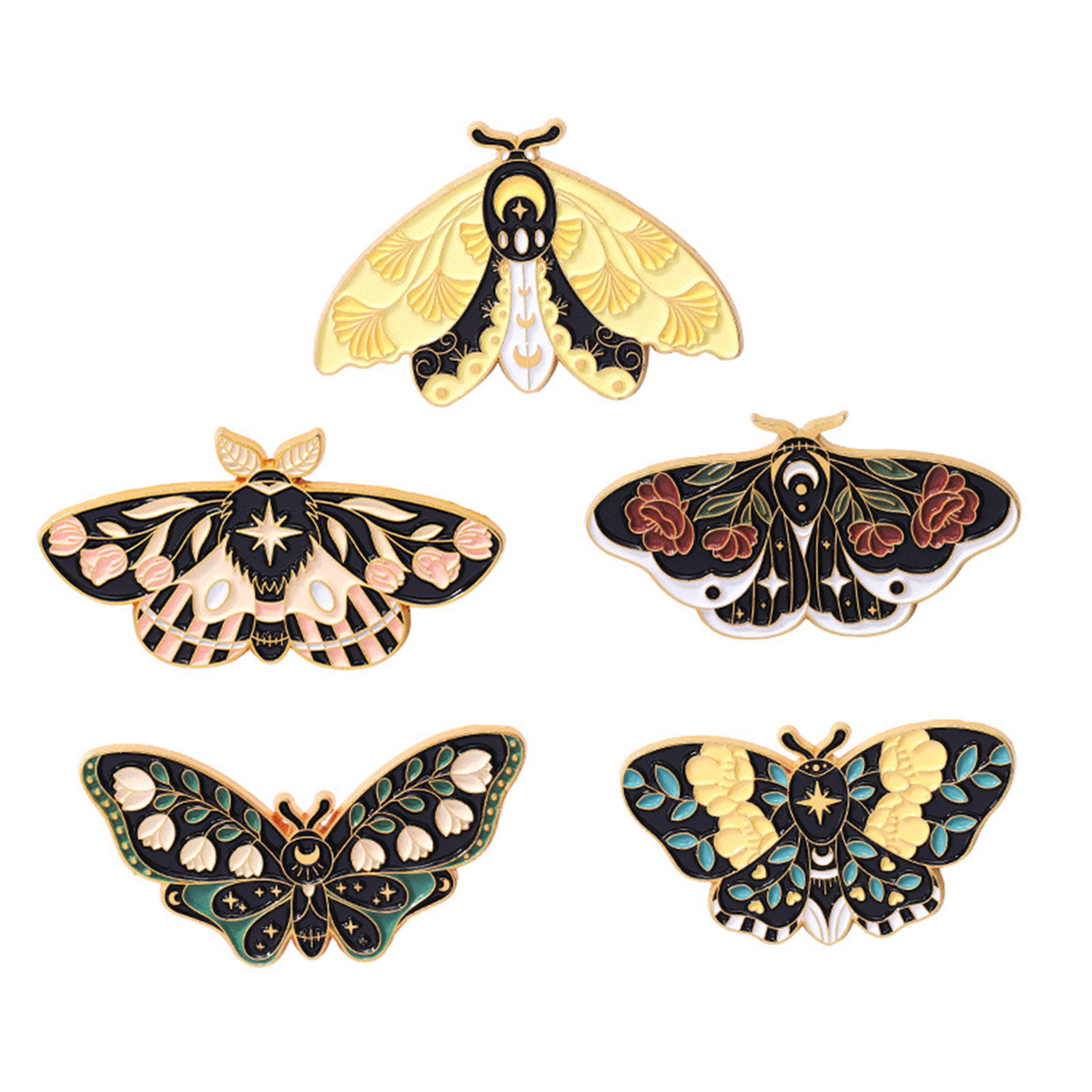 Bild von Insekt Brosche Schmetterling Vergoldet Bunt Emaille 1 Stück