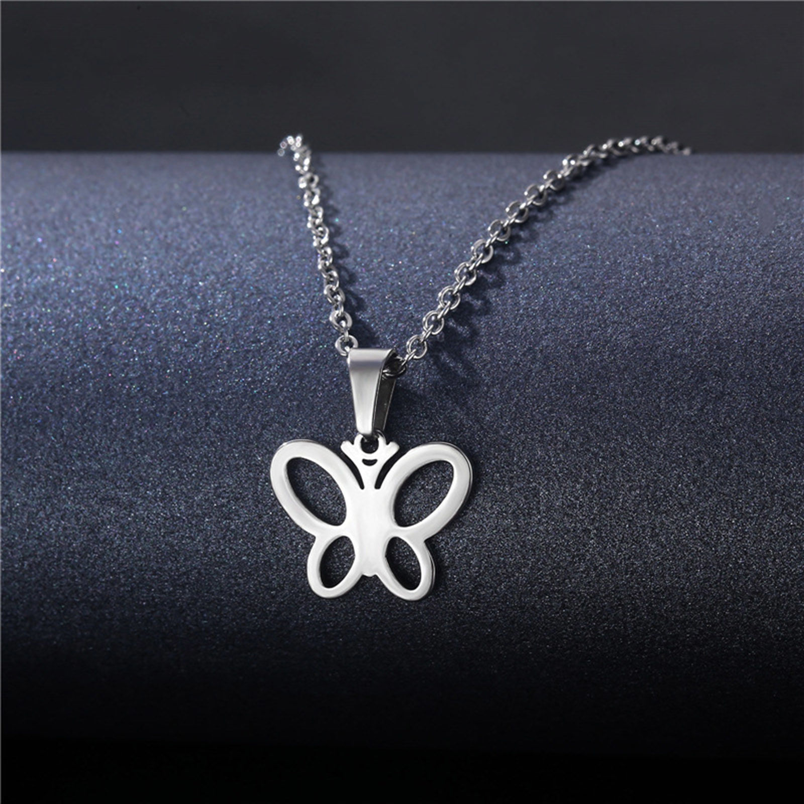 Immagine di 304 Acciaio Inossidabile Cavo Catena Collana Tono Argento 45cm Lunghezza, 2 Pz