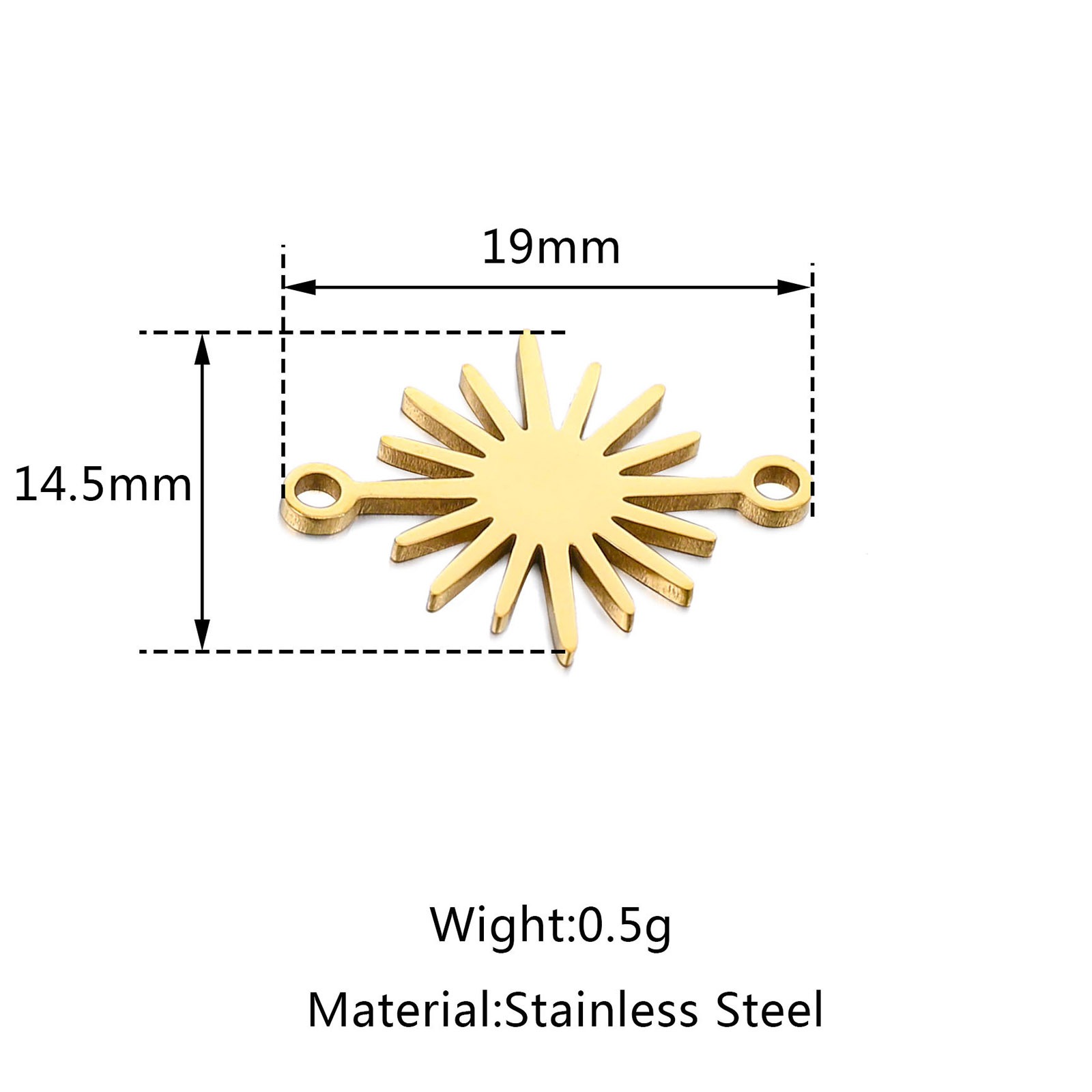 Picture of Stainless Steel Connectors Multicolor Sun 19mm x 14.5mm