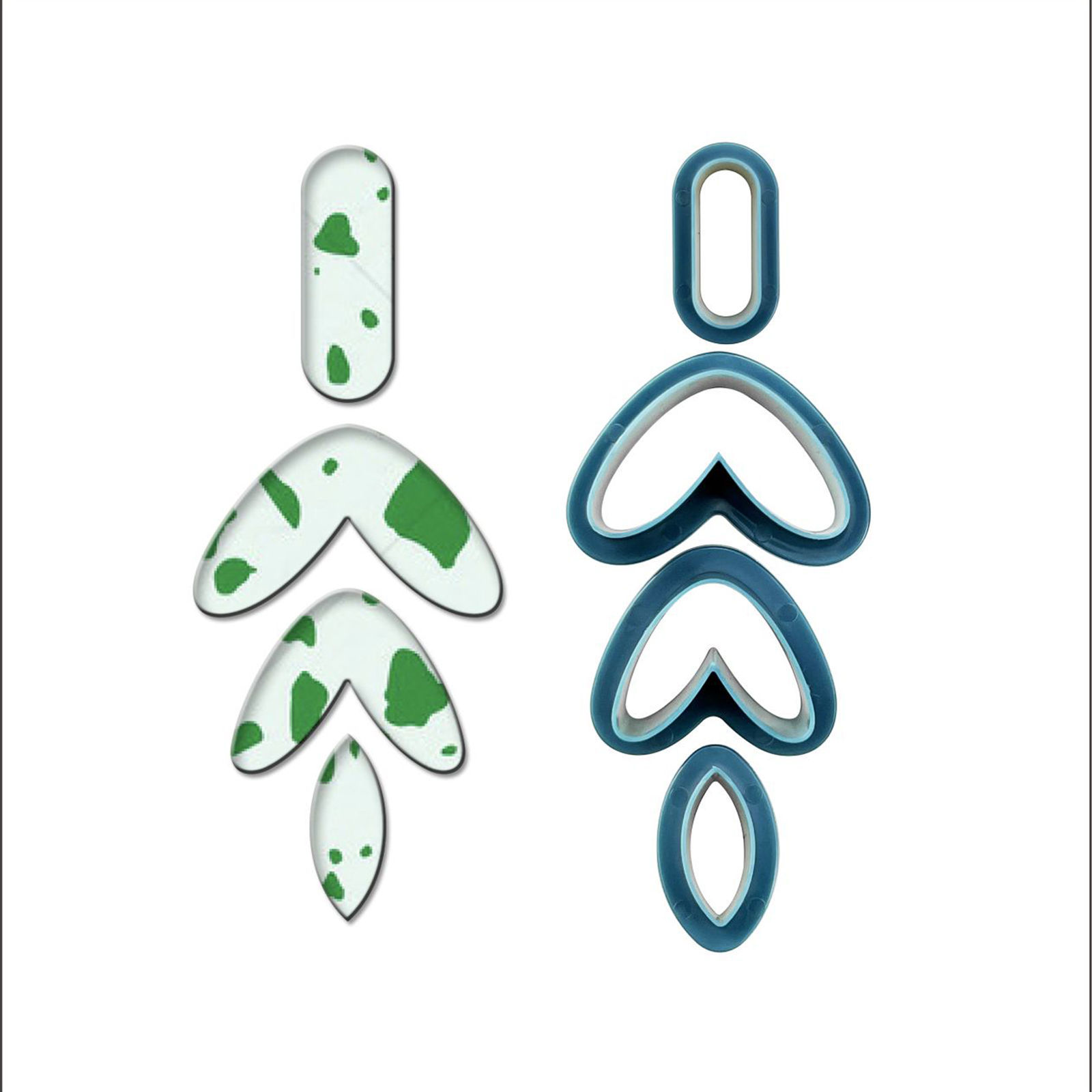 Picture of Plastic Modeling Clay Tools Clay Cutters DIY Kit For Polymer Clay Jewelry Earring Making Multicolor