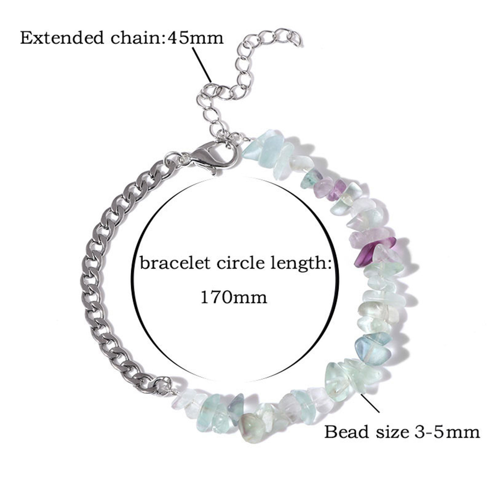Image de Bracelets Style Bohème en Pierre Argent Mat Chips Perles 17cm long, 1 Pièce