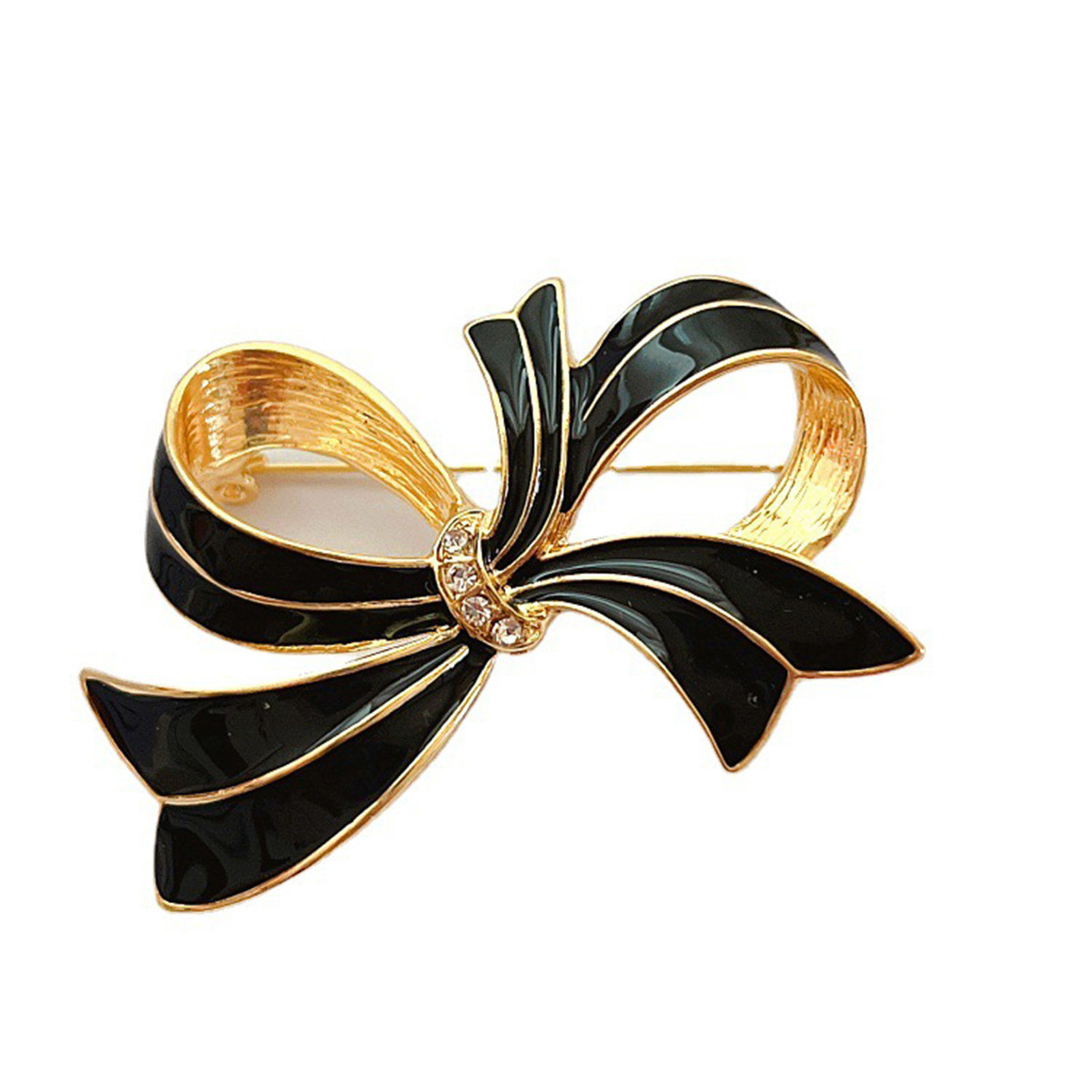 Imagen de Elegante Pin Broches Bowknot Delfín Chapado en Oro Multicolor Esmalte Transparente Rhinestone 1 Unidad