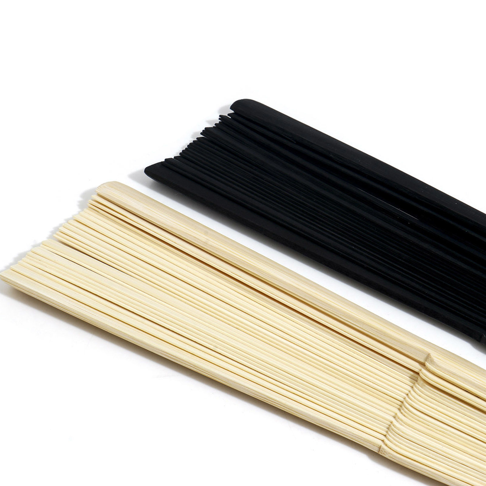 Image de Montures d'Éventail Pliantes Bricolage à la Main Artisanat en Bambou Style Japonais Multicolore Creux 21cm x 2.2cm, 1 Pièce