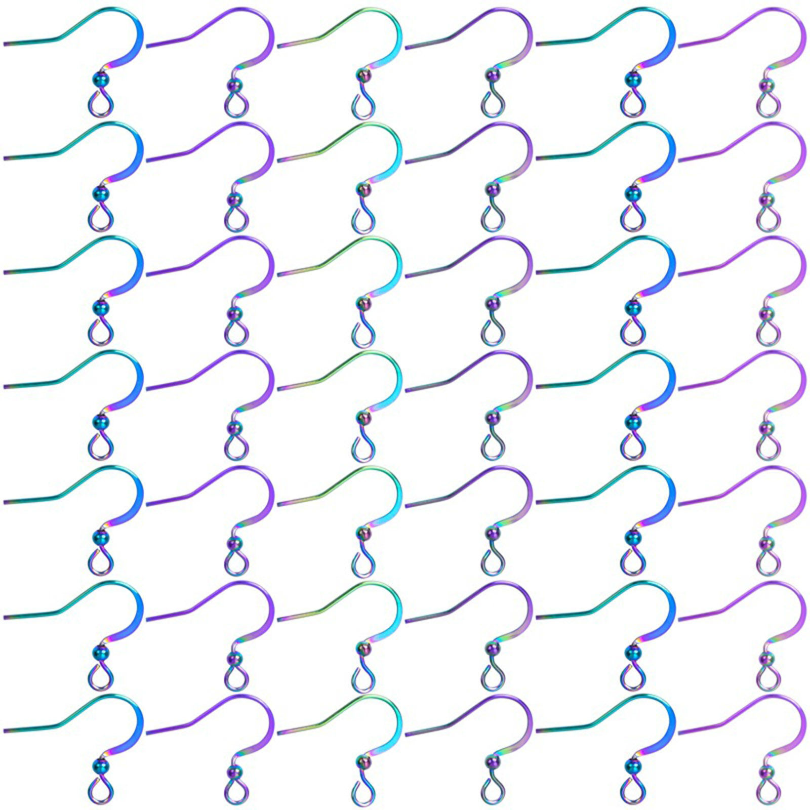 Image de Accessoires de Boucles d'Oreilles en Acier Inoxydable Géométrique Multicolore avec Boucle 10 Pcs