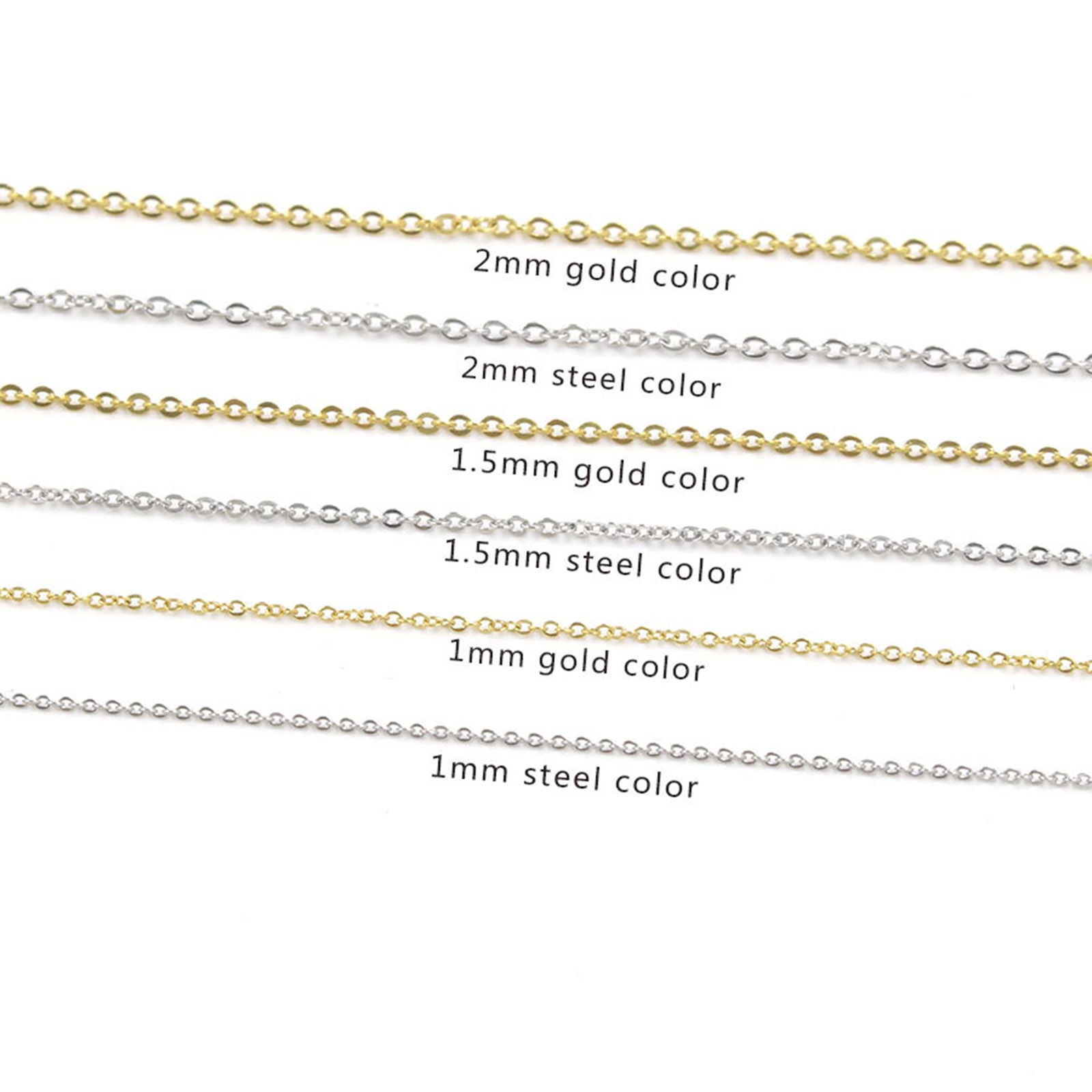 Imagen de Acero Inoxidable Cable Cadena Cruz Collares Multicolor 60cm longitud, 2 Unidades