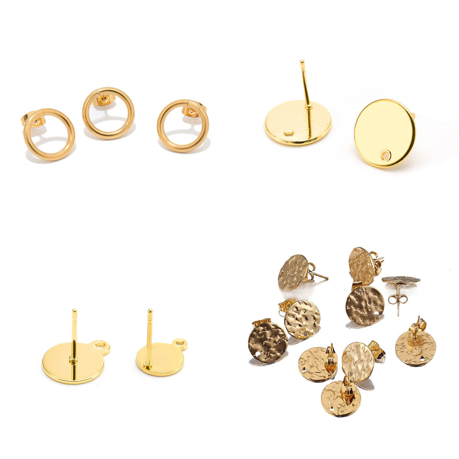 Picture of Stainless Steel Ins Style Ear Post Stud Earrings Geometric Multicolor With Loop