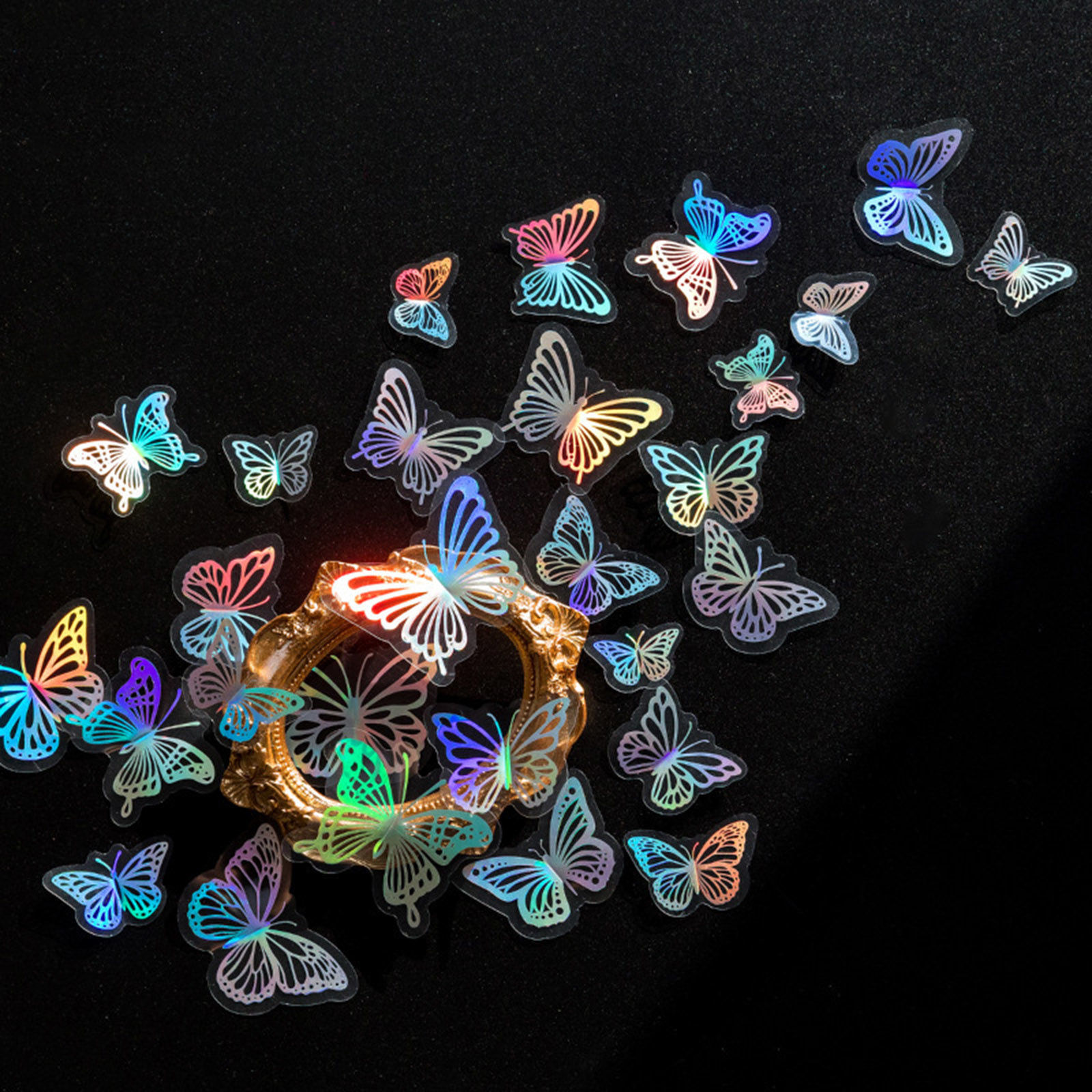 Immagine di PET DIY Decorazione Di Scrapbook Adesivi Multicolore Farfalla Filigrana 1 Serie