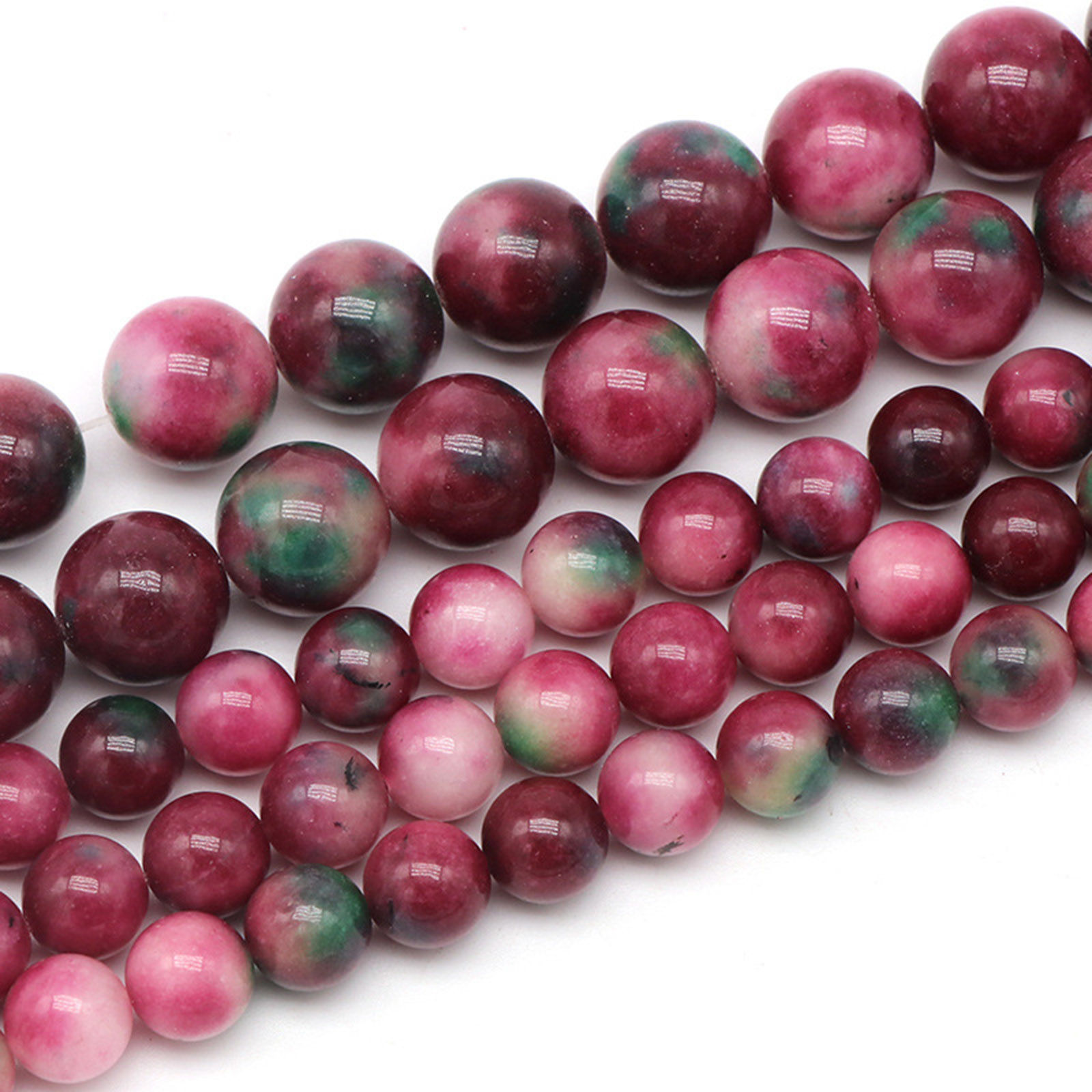 Immagine di Pietra ( Sintetico ) Perline Colore Fuscia Tondo 1 Filo