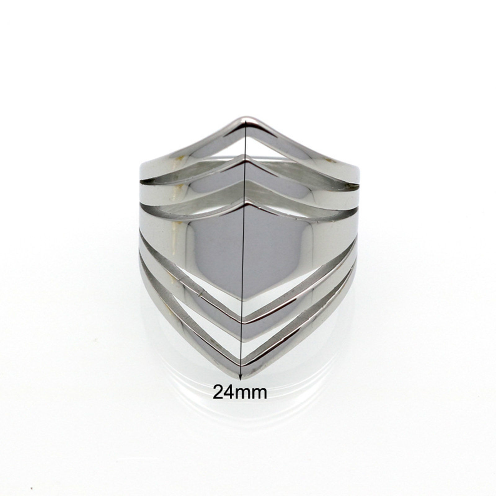 Immagine di Acciaio al titanio Elegante Non Regolabile Anello Multicolore Geometrica Filigrana 1 Pz