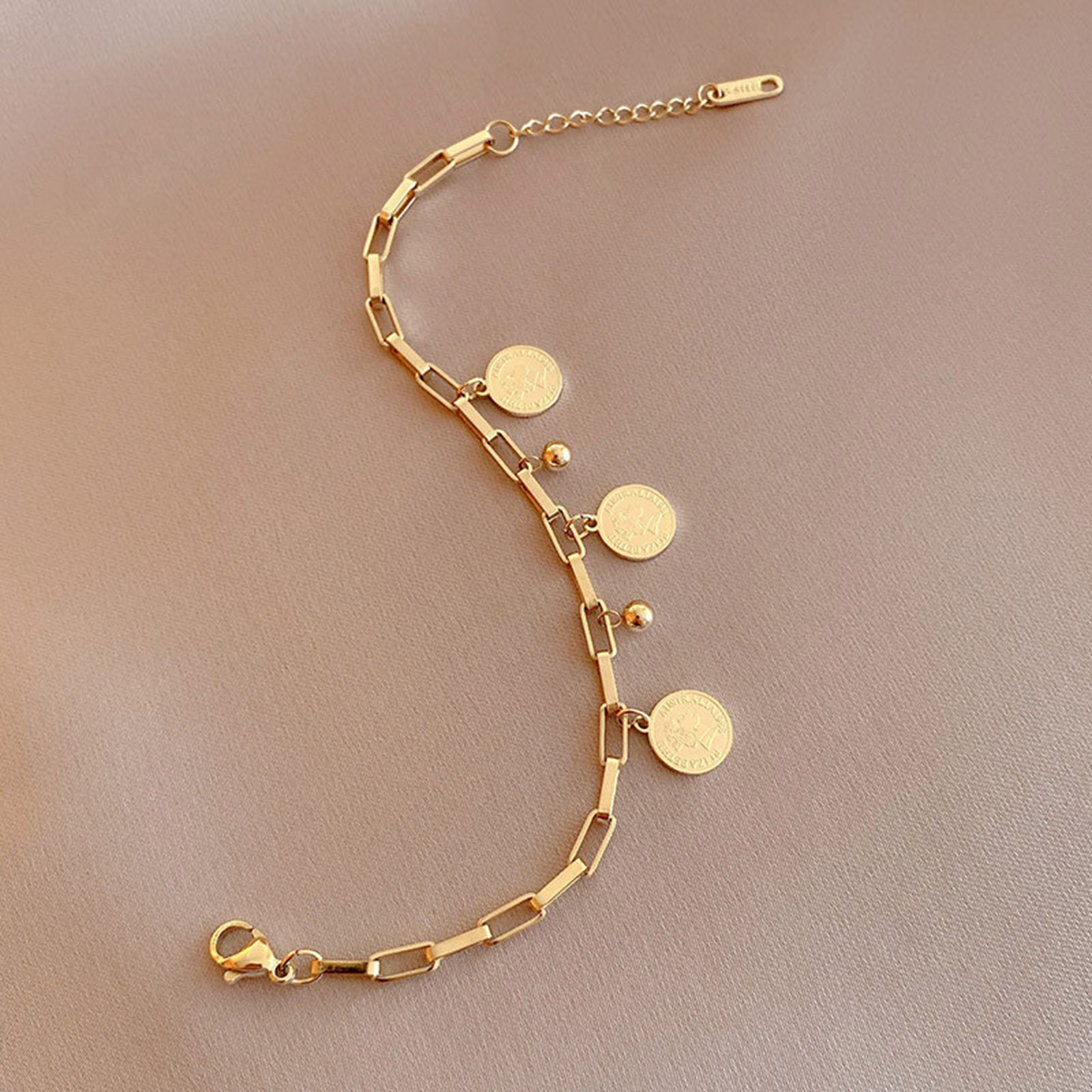Picture of 304 Stainless Steel Stylish Bracelets Gold Plated 15cm(5 7/8") long
