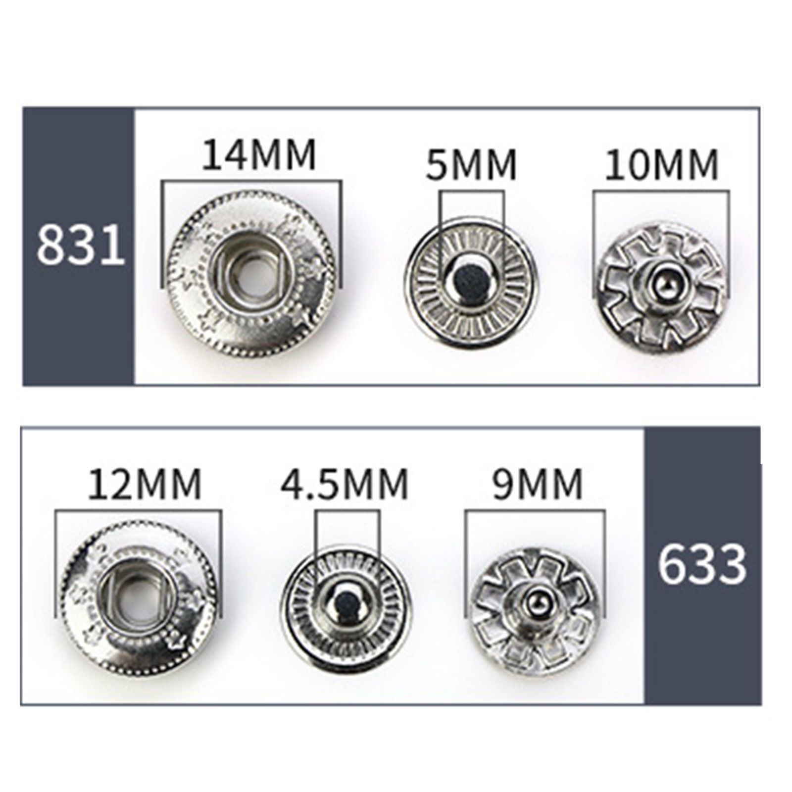 Imagen de Aleación Metal Botón Snap Fasteners Pintura 15mm Dia, 10 Unidades
