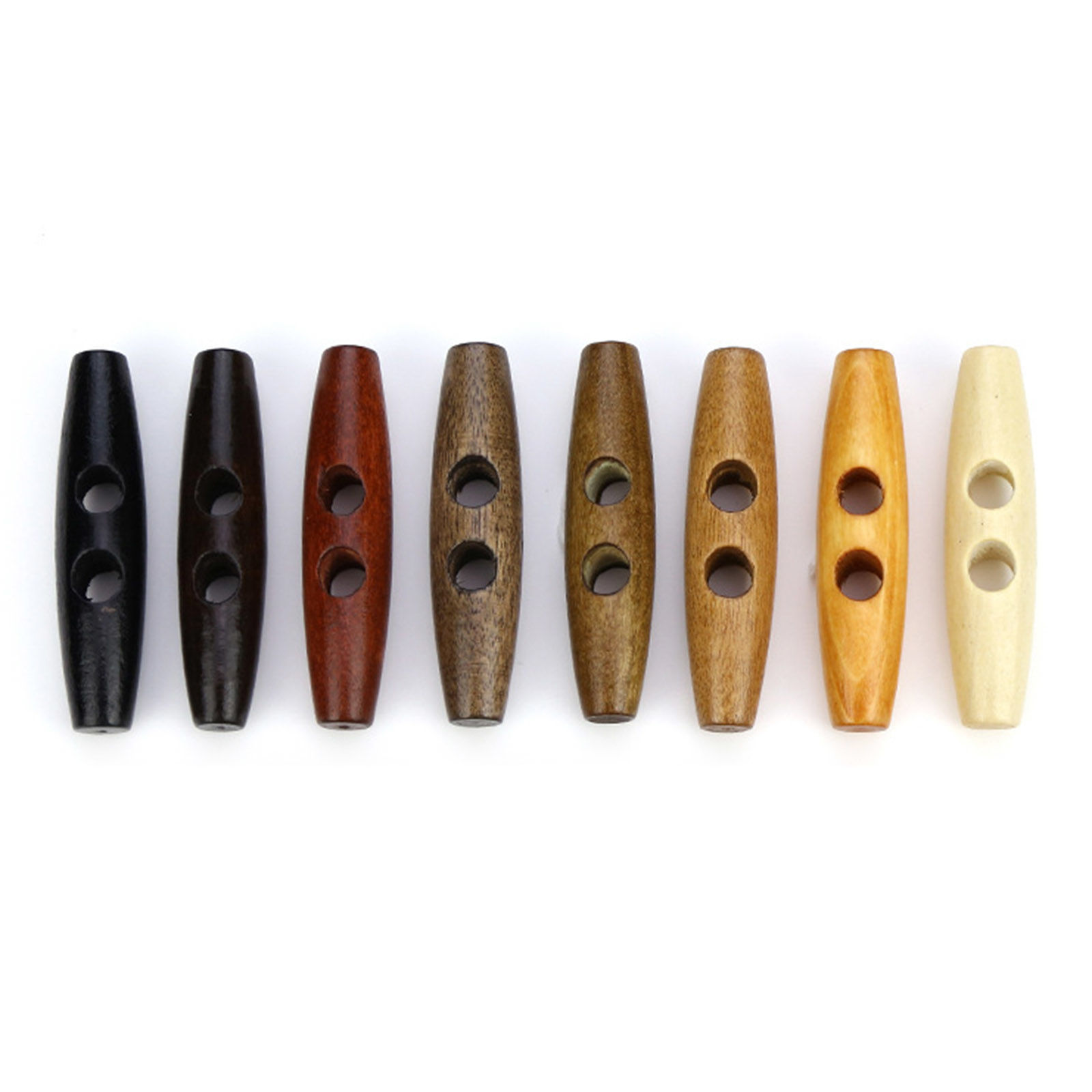 Picture of Wood Horn Buttons Scrapbooking 2 Holes Marquise Multicolor
