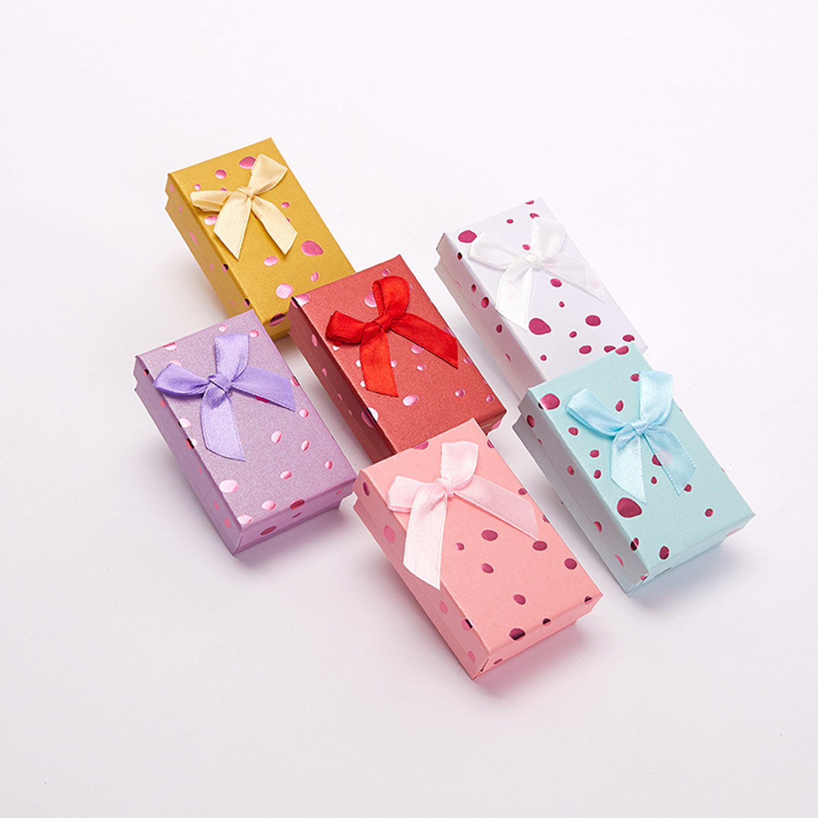 Bild von Paper Jewelry Gift Boxes Rectangle At Random Color 8cm x 5cm , 6 PCs