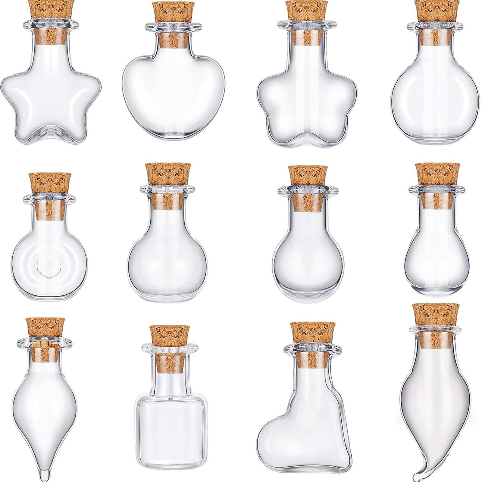 Bild von Wood & Glass Mini Message Wish Bottle Bubble Vial For Earring Ring Necklace Transparent Clear 10 PCs