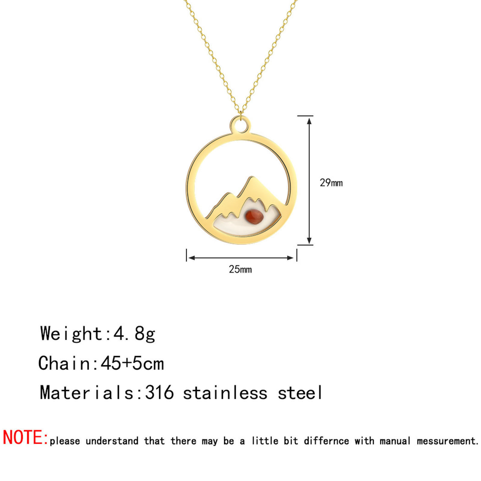 Picture of Creativity Mustard Seed 304 Stainless Steel Necklace Multicolor Round Mountain Hollow 45cm(17 6/8") long, 1 Piece