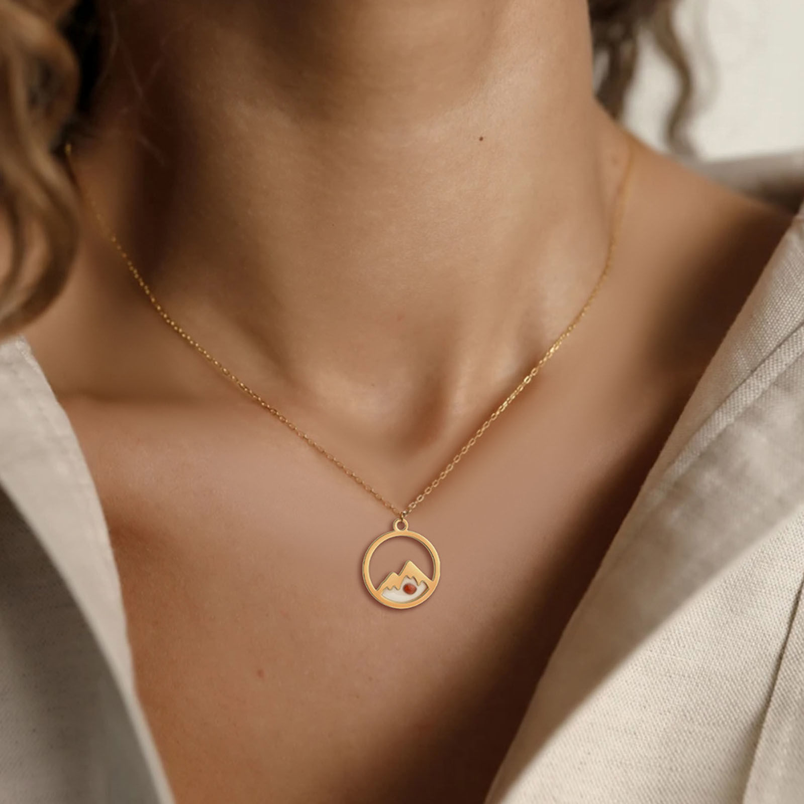 Picture of Creativity Mustard Seed 304 Stainless Steel Necklace Multicolor Round Mountain Hollow 45cm(17 6/8") long, 1 Piece