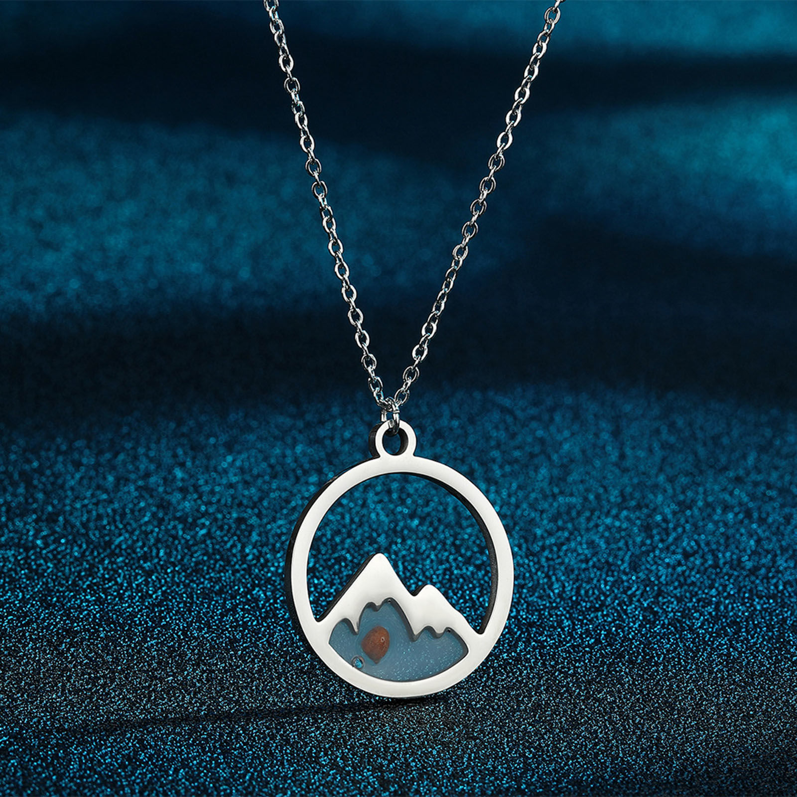 Picture of Creativity Mustard Seed 304 Stainless Steel Necklace Multicolor Round Mountain Hollow 45cm(17 6/8") long, 1 Piece