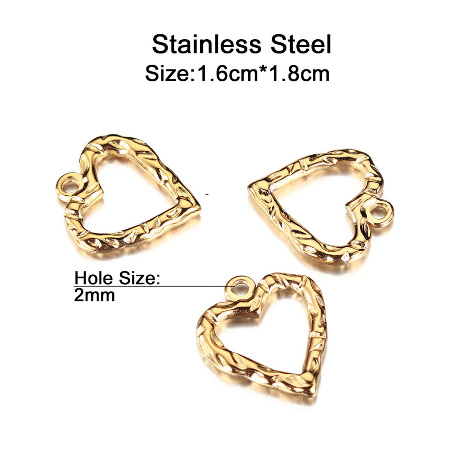 Immagine di 304 Acciaio Inossidabile San Valentino Charms Cuore Multicolore Filigrana 2 Pz
