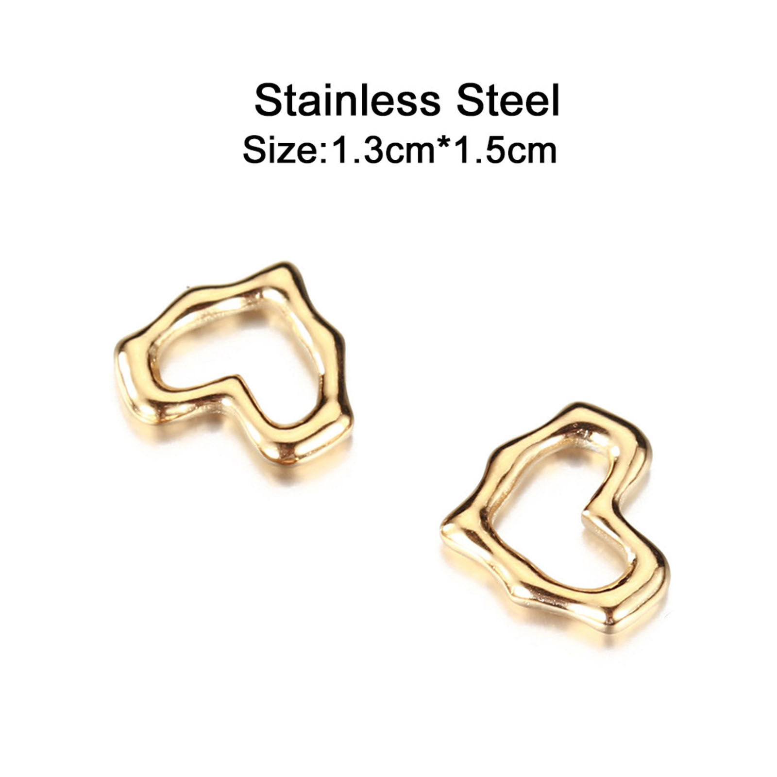Immagine di 304 Acciaio Inossidabile San Valentino Charms Cuore Multicolore Filigrana 2 Pz