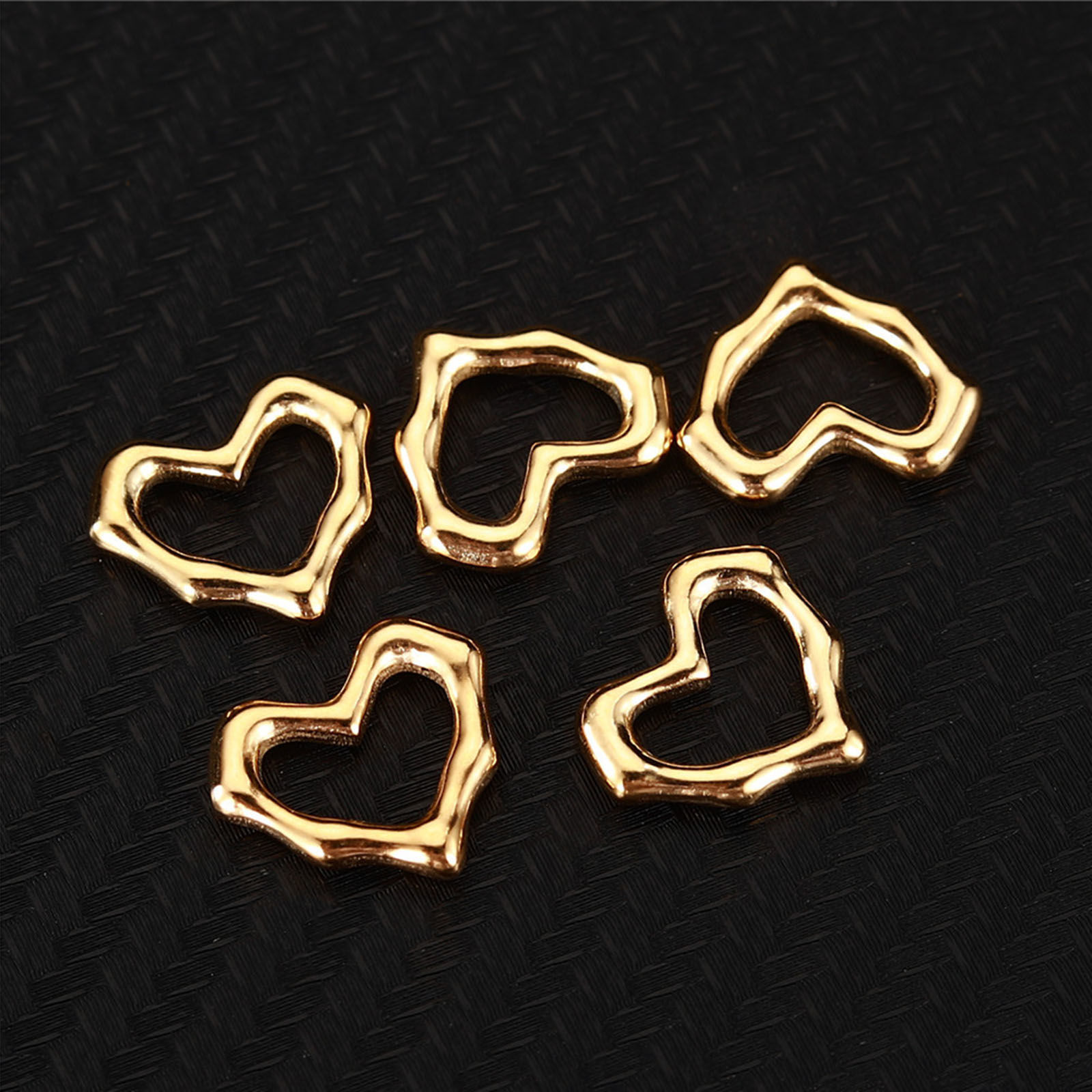 Immagine di 304 Acciaio Inossidabile San Valentino Charms Cuore Multicolore Filigrana 2 Pz