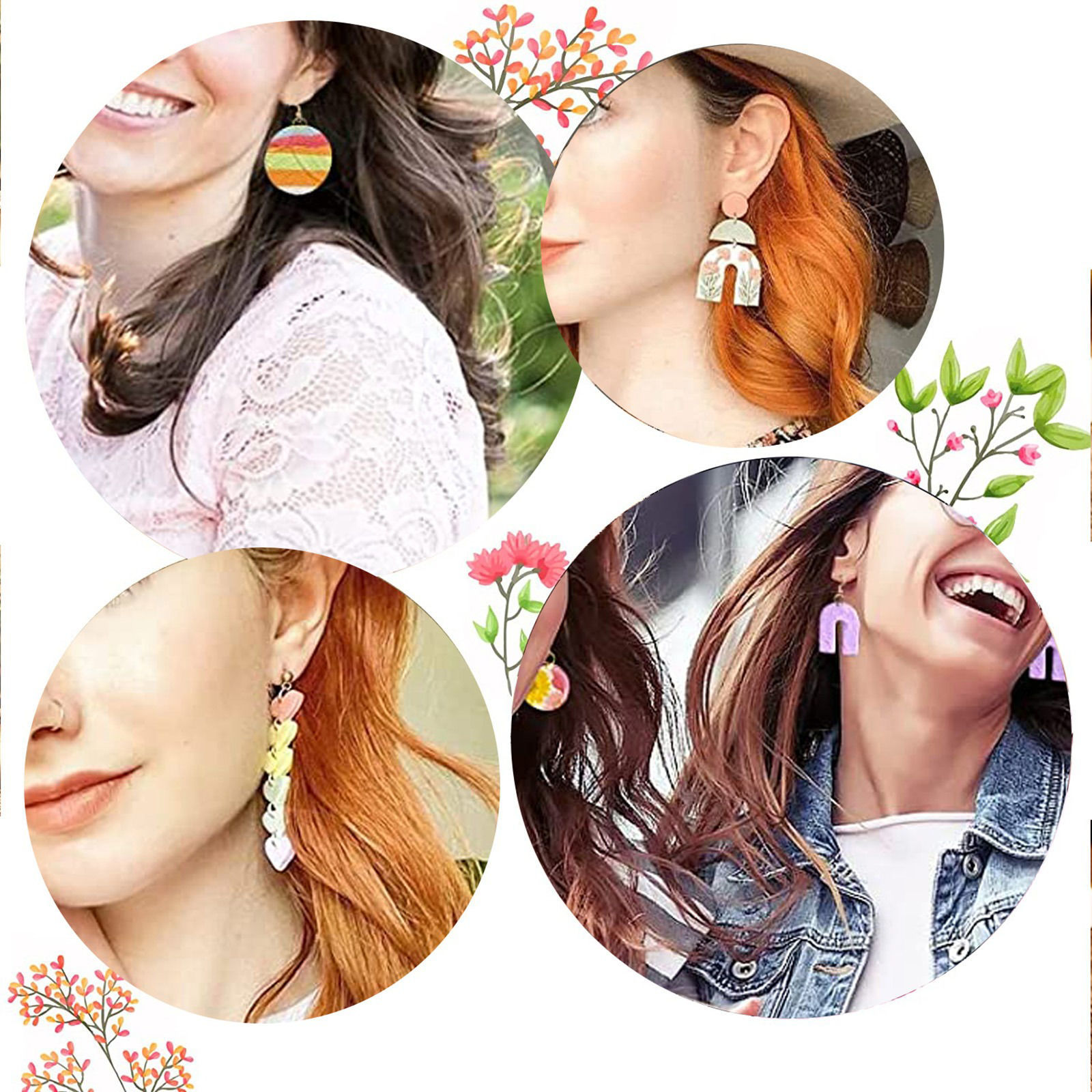 Picture of Plastic Modeling Clay Tools DIY Handmade Earring Jewelry Material Set Multicolor Butterfly Animal Cactus