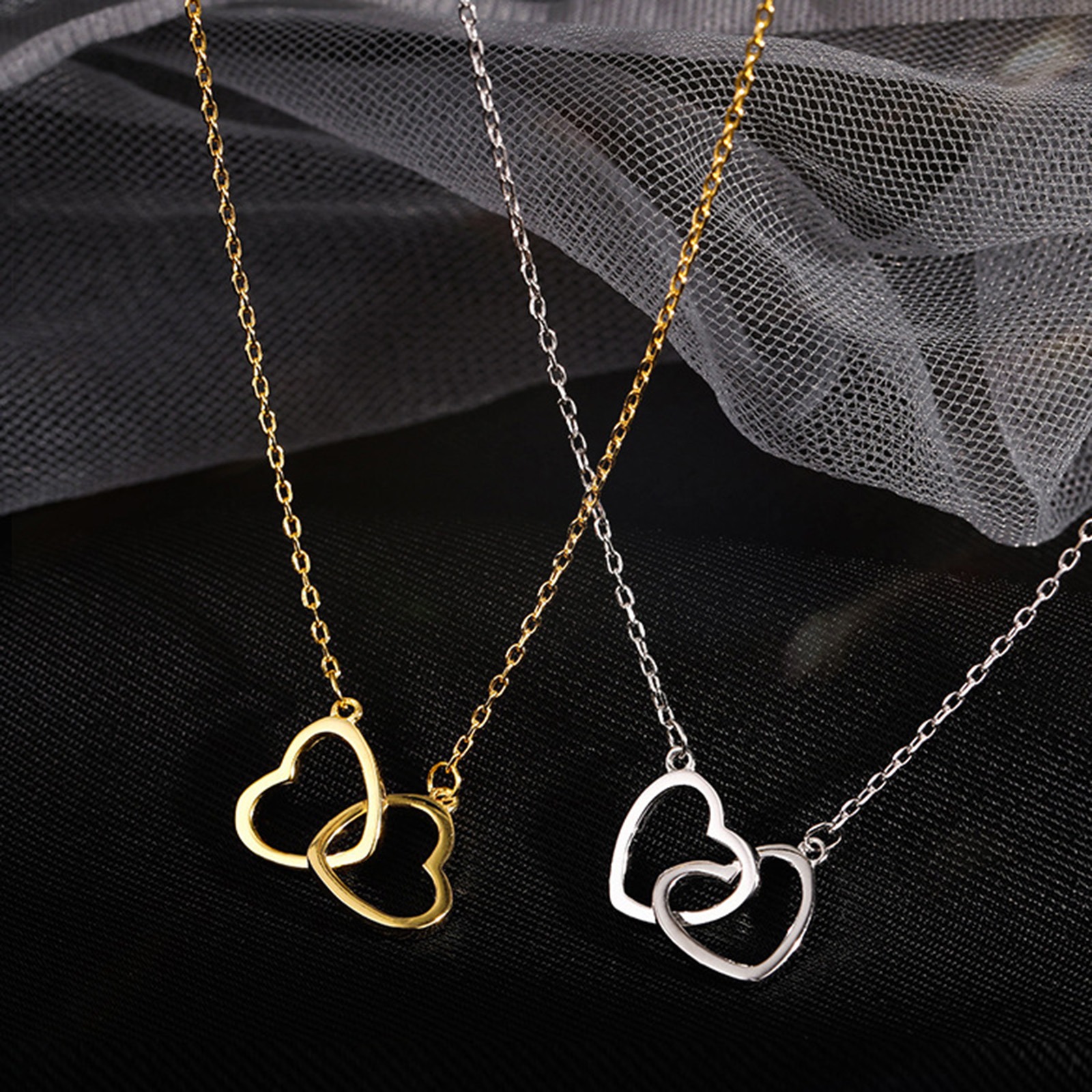 Picture of Valentine's Day Pendant Necklace Multicolor Heart Hollow 40cm(15 6/8") long