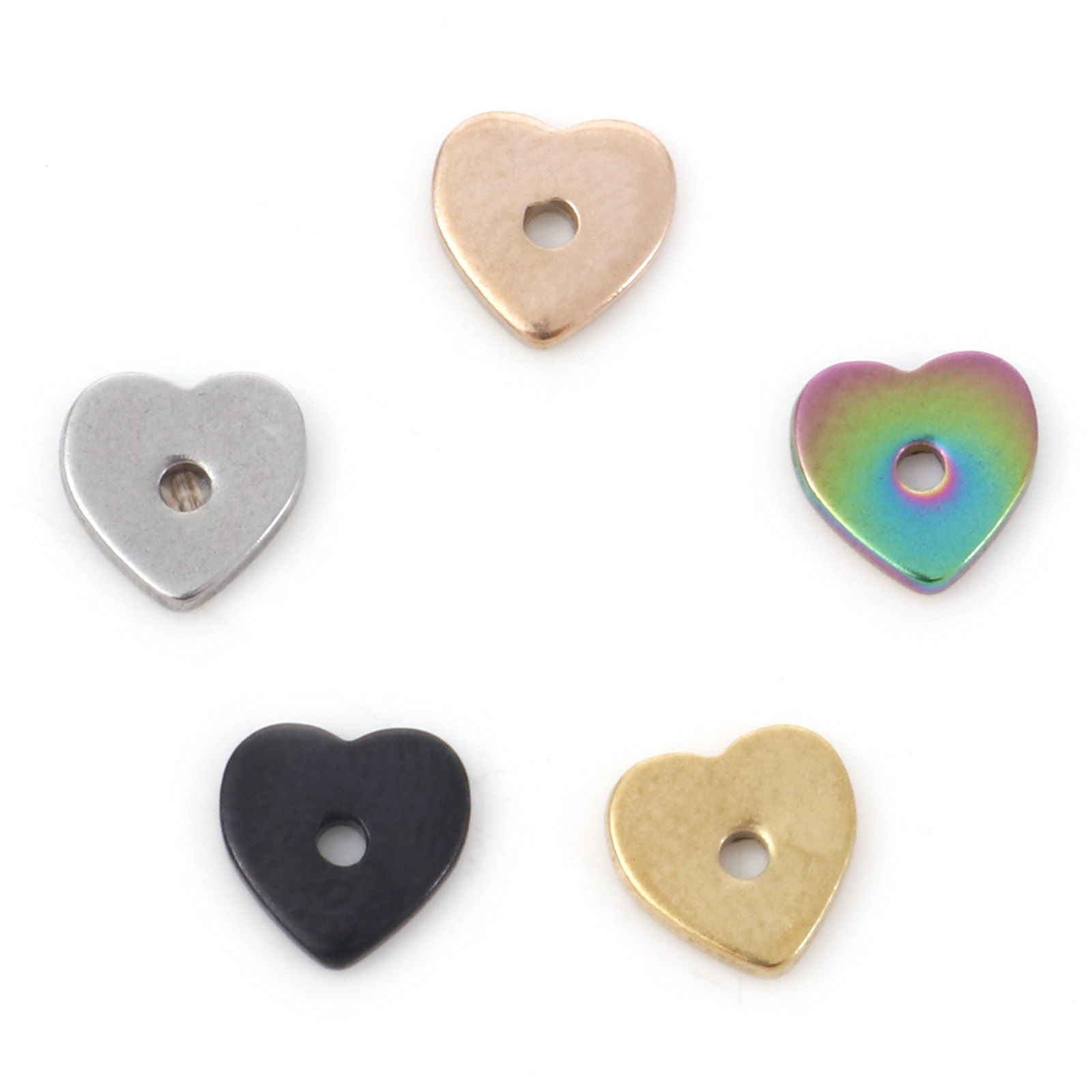 Immagine di 304 Acciaio Inossidabile Perline Spacer Separatore Cuore 6mm x 6mm, 10 Pz