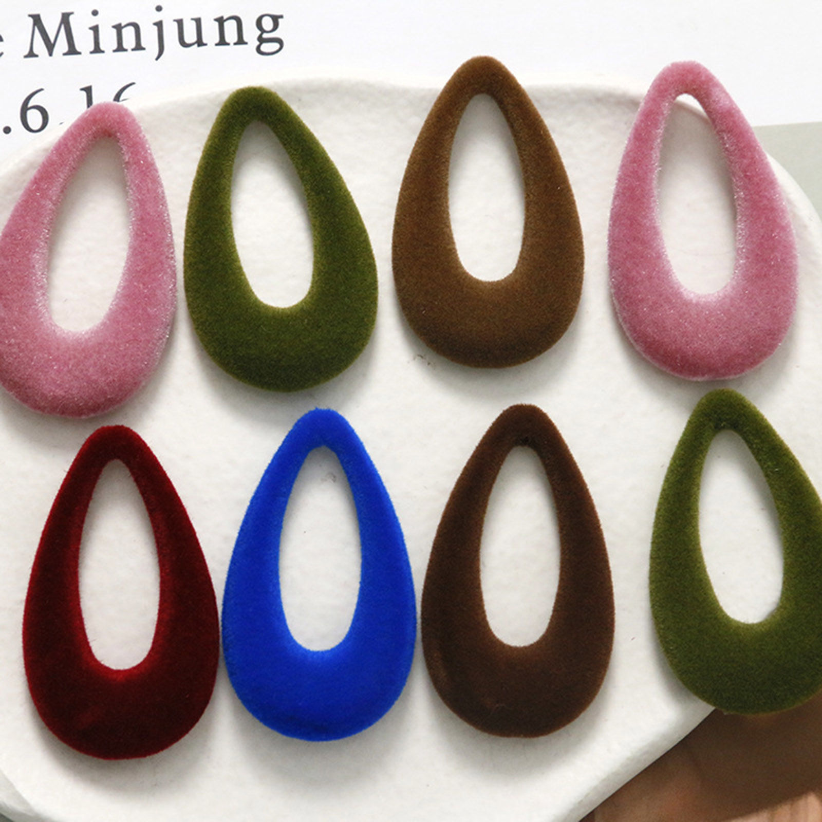 Bild von Resin Geometry Series Pendants Drop Multicolor Flocking 4.5cm x 2.6cm, 10 PCs