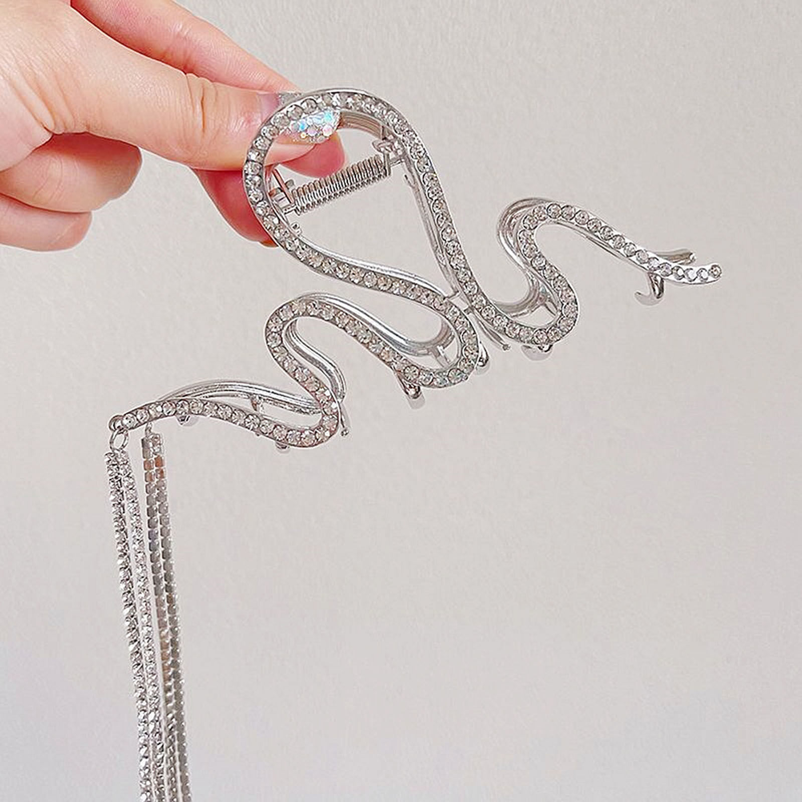 Bild von Stilvoll Haarspangen Klammern Bunt Schlange Quaste Transparent Strass 1 Stück