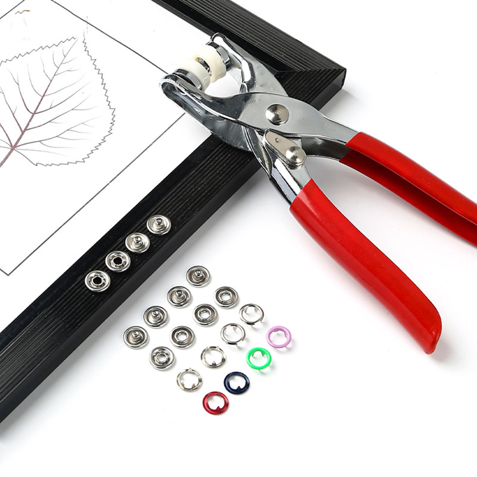 Picture of Iron Based Alloy Five Claw Buckle Clamp Set Metal Buckle For Shoe Bag Belt Hole Snap Button Plier Tool Multicolor 1 Set