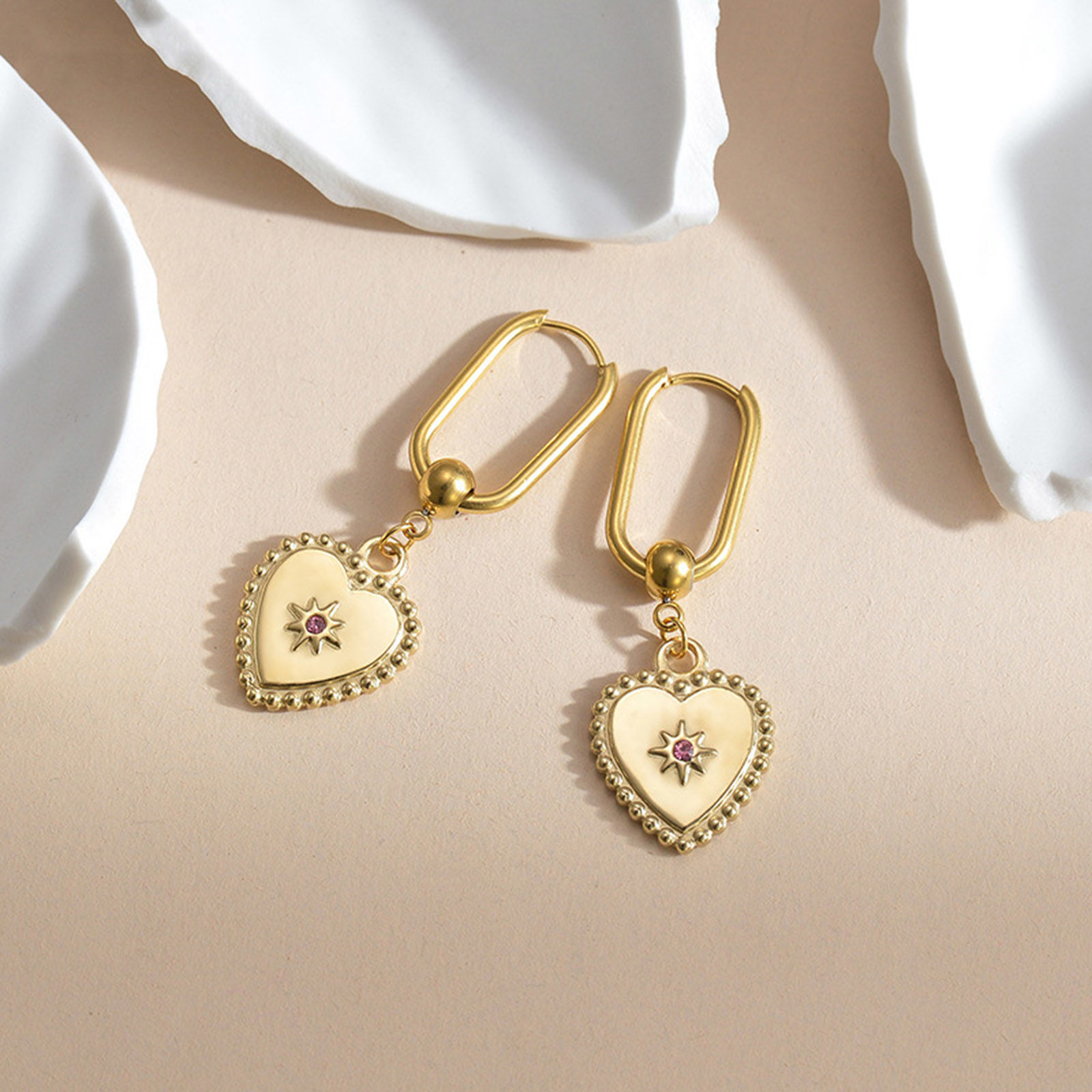 Immagine di Ecologico Retrò Elegante 14k Vero Oro Placcato Acciaio al titanio Orecchino Per Donne 1 Paio