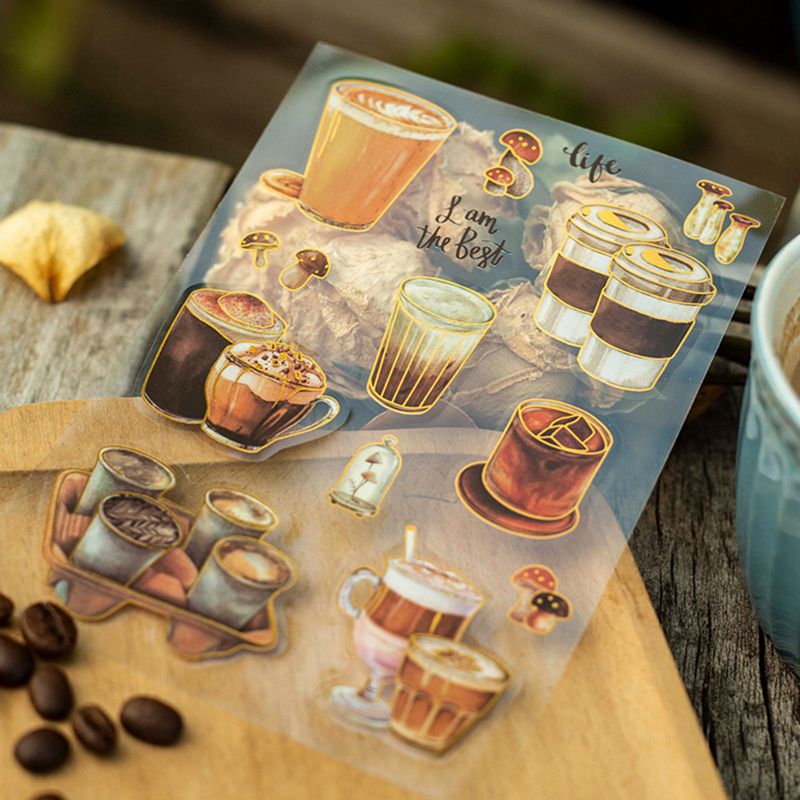 Immagine di PET DIY Decorazione Di Scrapbook Adesivi Multicolore Macchina per il caffè Bevande 18.7cm x 10.9cm, 1 Serie ( 2 Pz/Serie)