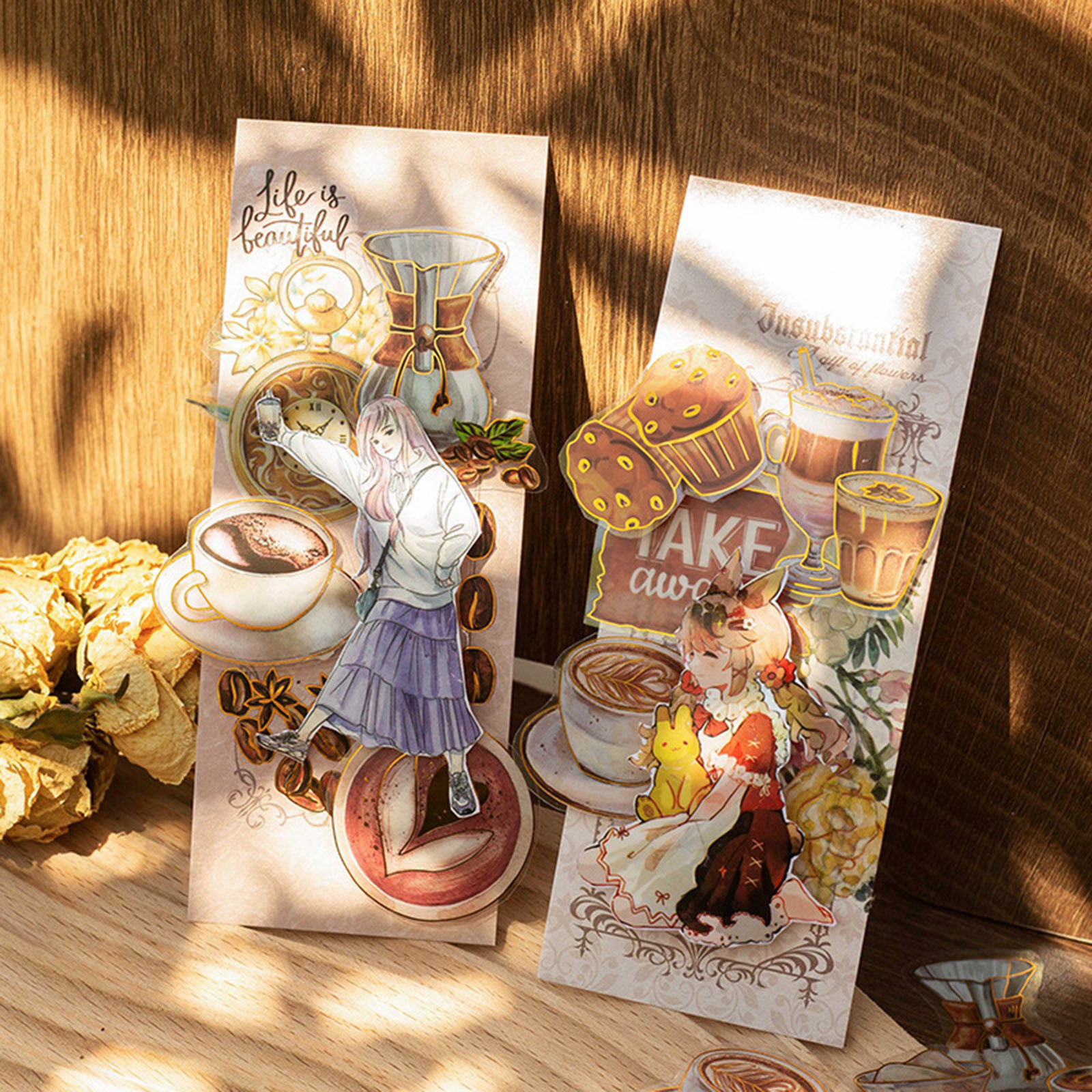 Immagine di PET DIY Decorazione Di Scrapbook Adesivi Multicolore Macchina per il caffè Bevande 18.7cm x 10.9cm, 1 Serie ( 2 Pz/Serie)