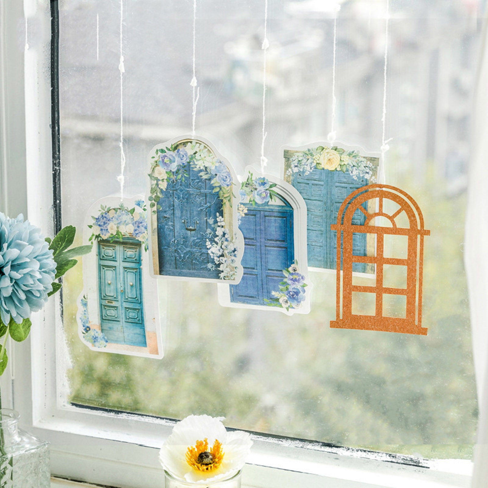 Bild von PET DIY Scrapbook Sticker Aufkleber Bunt Fenster 16.5cm x 8.5cm, 1 Set ( 15 Stück/Set)