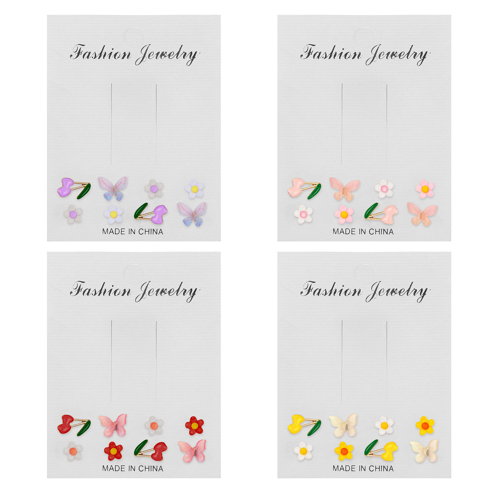 Bild von Stilvoll Ohrring Bunt Blumen Schmetterling 1 Set