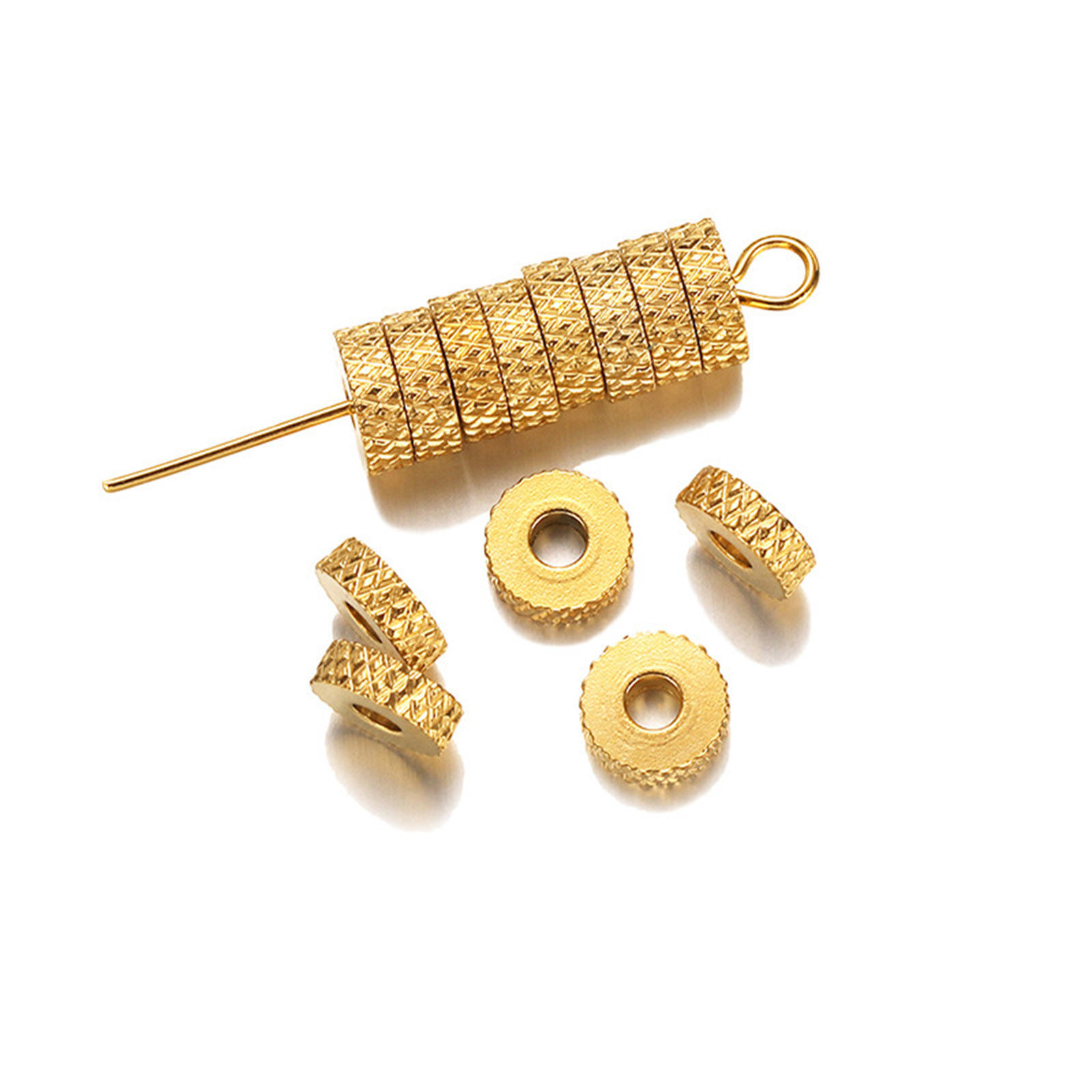 Bild von 304 Edelstahl Perlen Flachrund 6mm x 2mm, 10 Stück