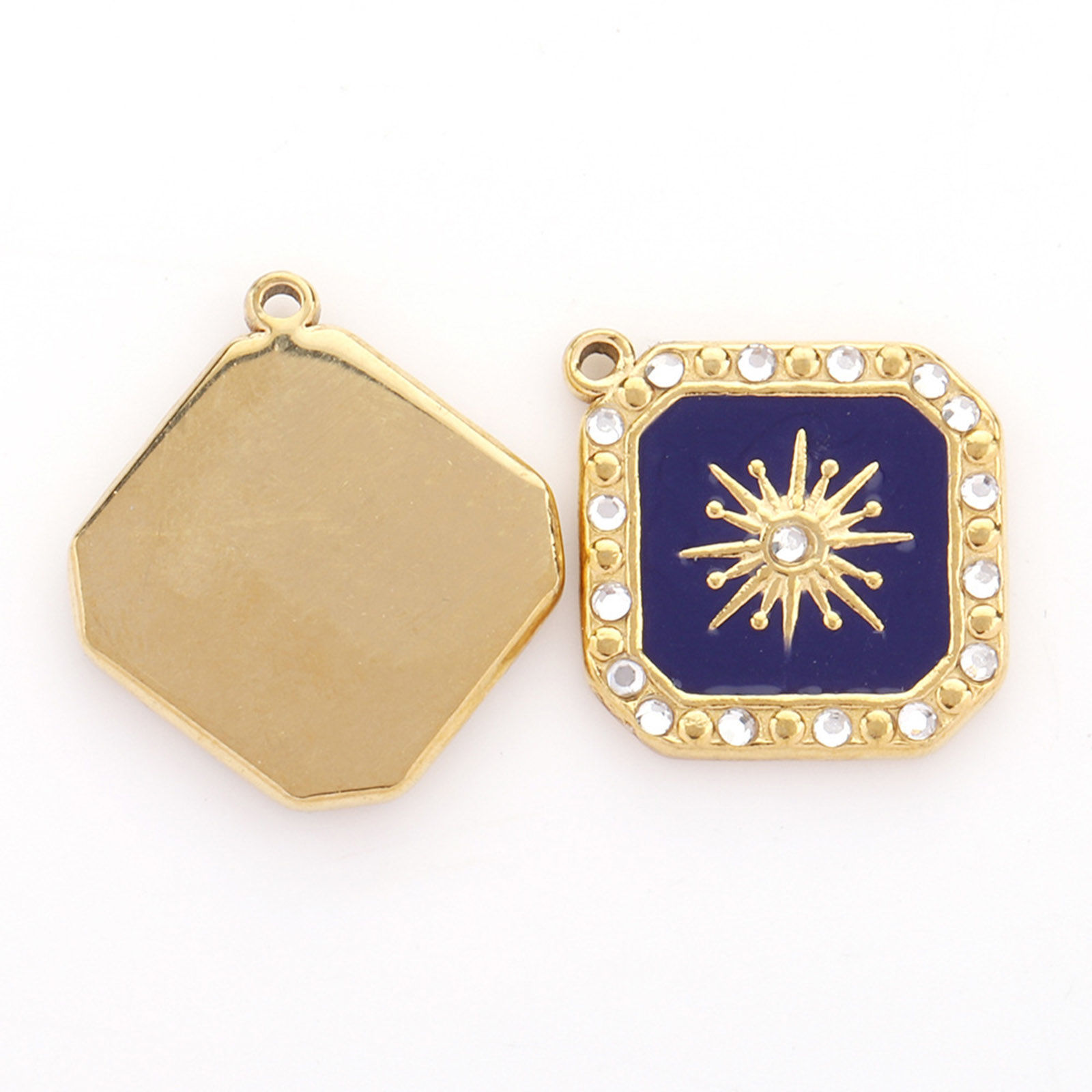 Bild von 304 Edelstahl Charms Raute Bunt Emaille 20mm x 15mm, 1 Stück