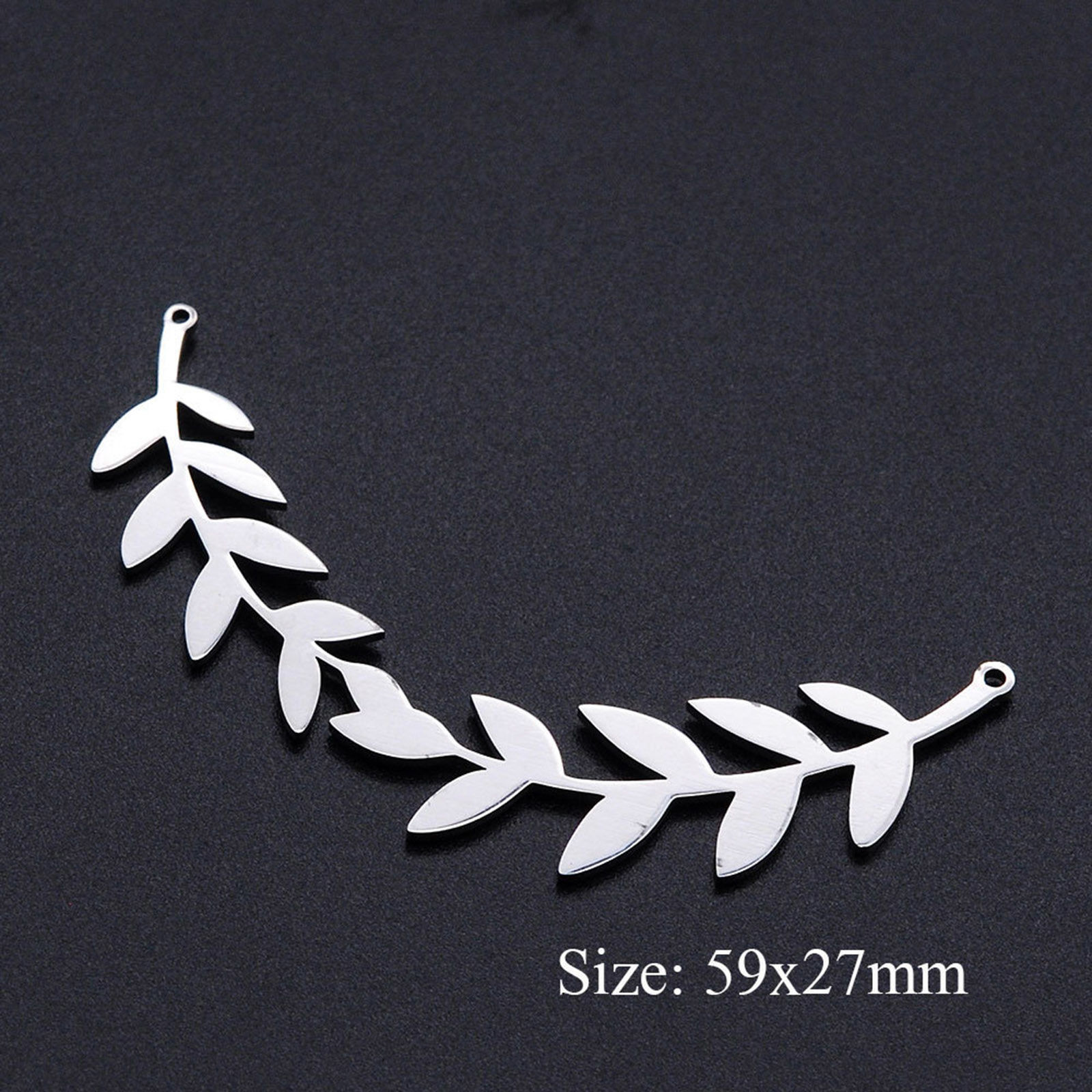 Picture of 201 Stainless Steel Connectors Multicolor Olive Branch 59mm x 27mm