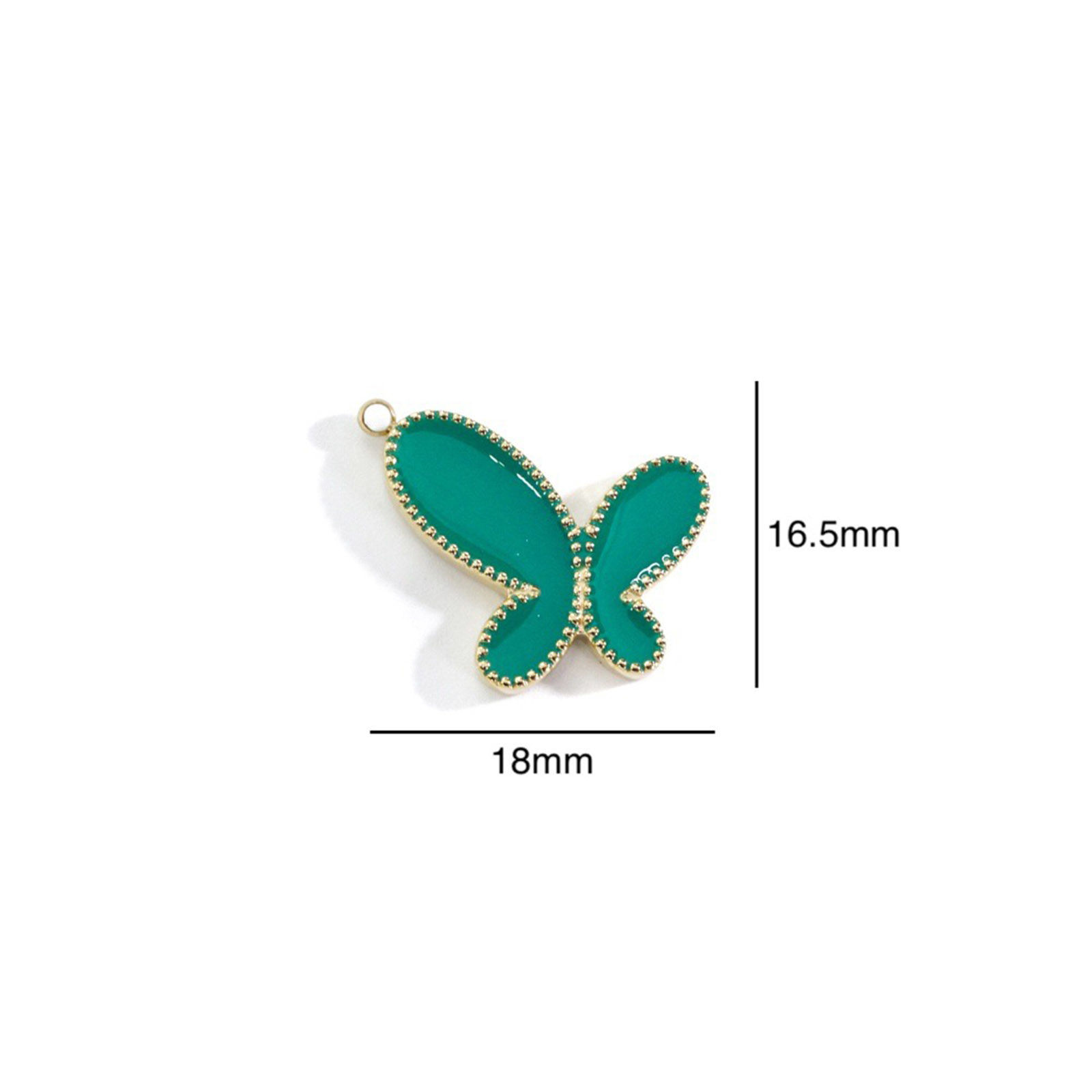 Picture of 304 Stainless Steel Insect Charms Gold Plated Multicolor Butterfly Animal Enamel 18mm x 16.5mm