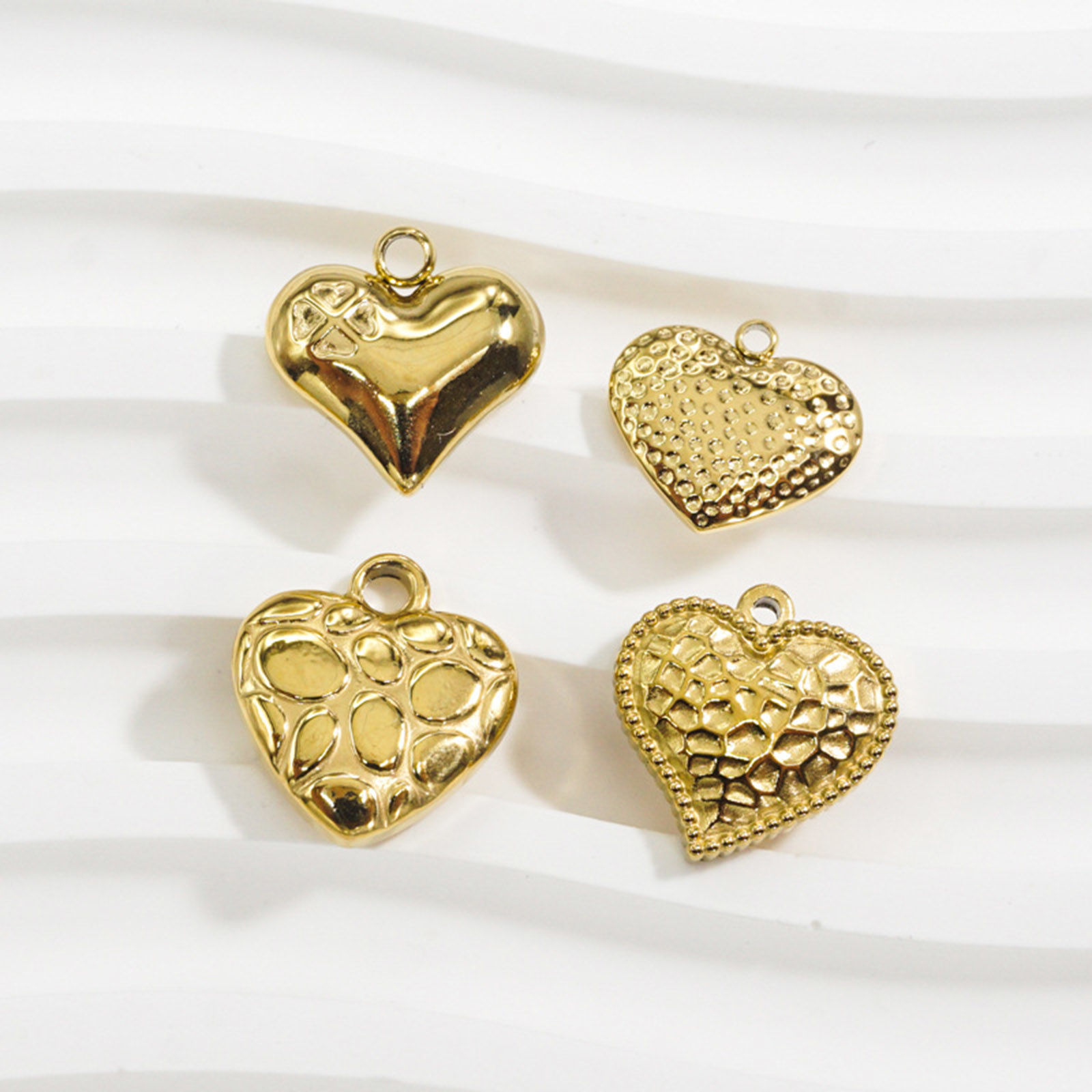 Immagine di 304 Acciaio Inossidabile Charms Cuore Oro Placcato 1 Pz