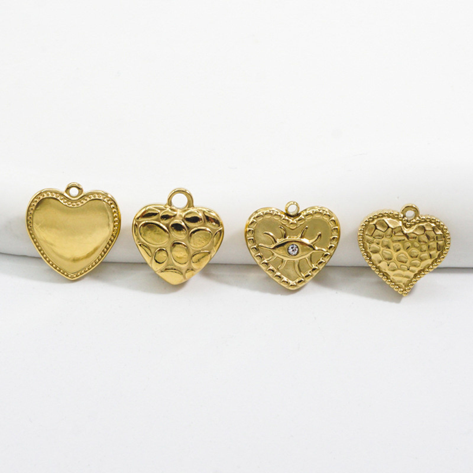 Immagine di 304 Acciaio Inossidabile Charms Cuore Oro Placcato 1 Pz