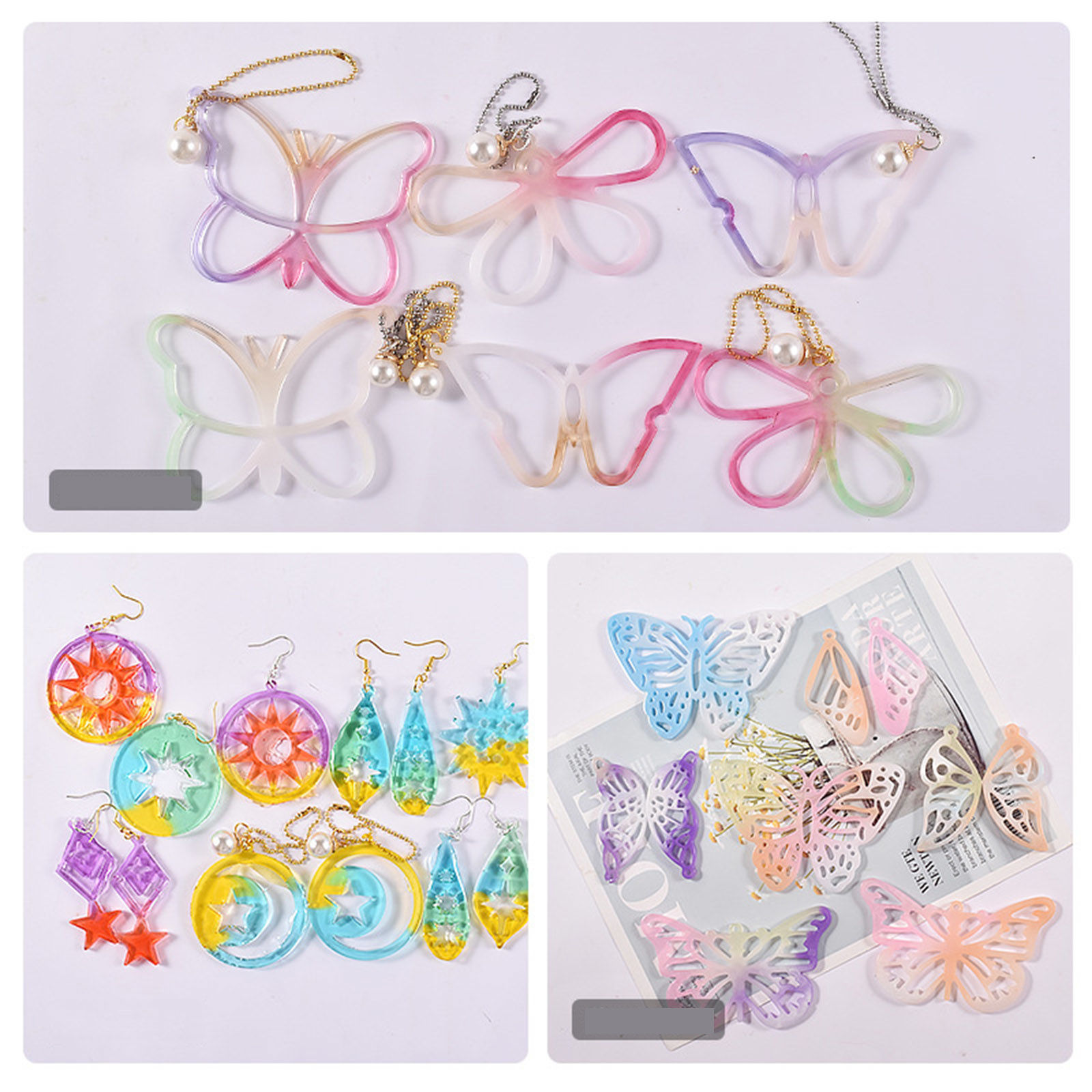 Immagine di Silicone Stampo in Resina per la Decorazione Domestica Fai-Da-Te Farfalla Bianco 1 Pz