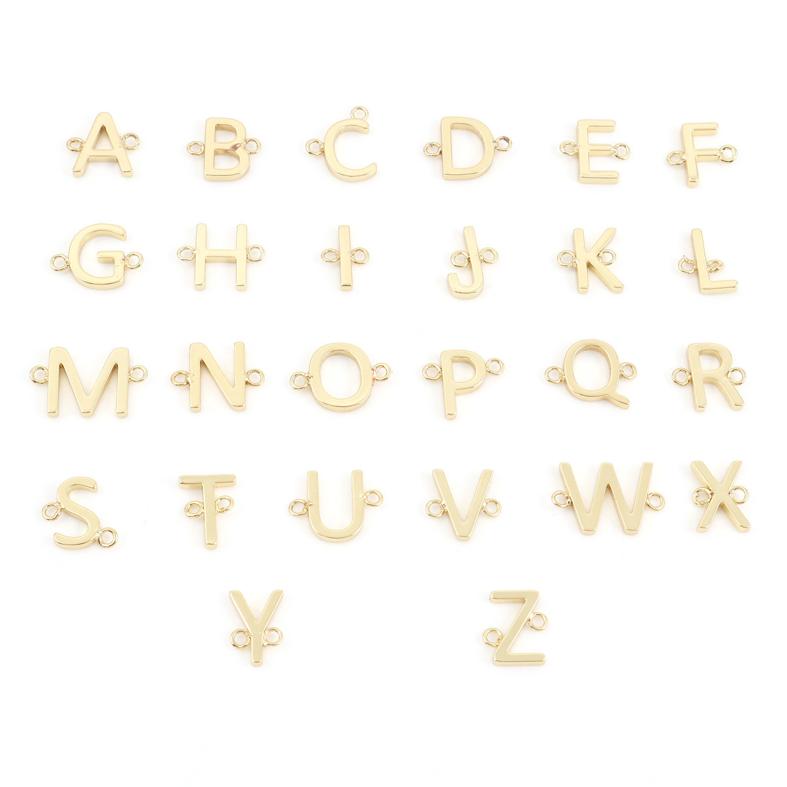 Imagen de Cobre Conectores Chapado en Oro Letras Mensaje " A-Z " 2 Unidades