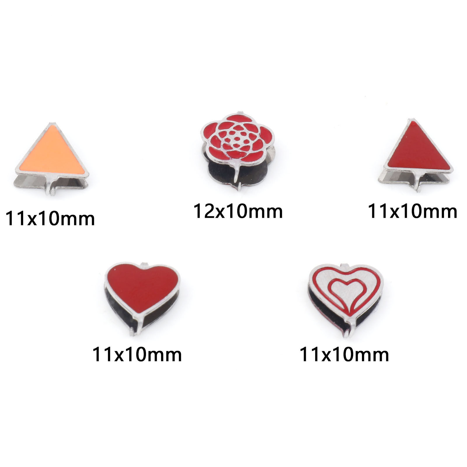 Immagine di 304 Acciaio Inossidabile Fermagli Per Ciondolo Pizzico Tono Argento Smalto 11mm x 10mm, 2 Pz