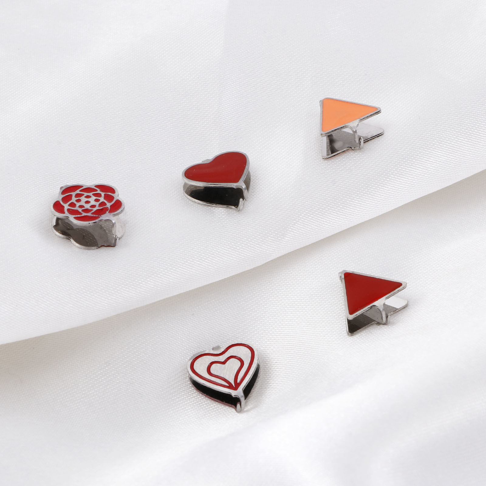 Immagine di 304 Acciaio Inossidabile Fermagli Per Ciondolo Pizzico Tono Argento Smalto 11mm x 10mm, 2 Pz