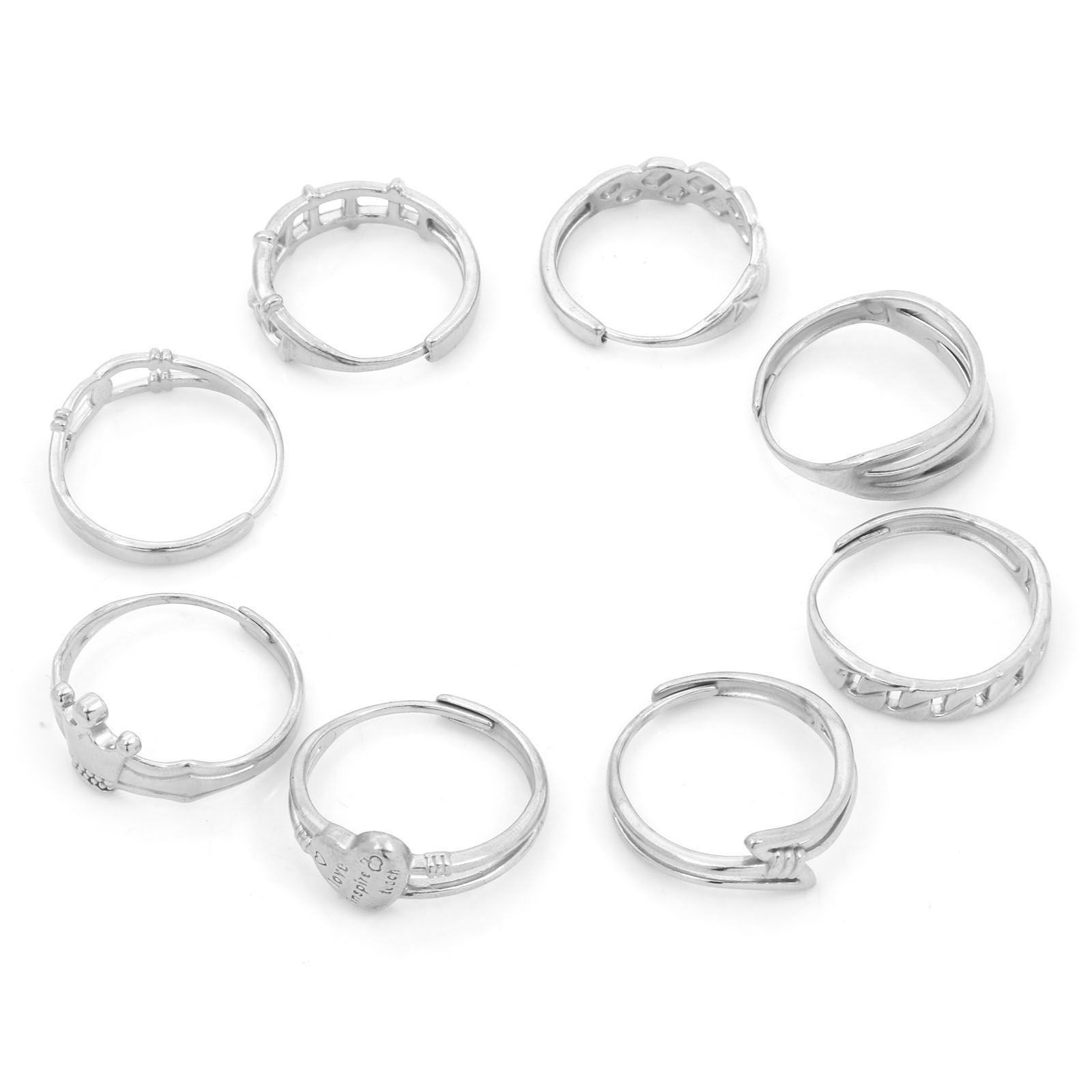 Bild von 304 Edelstahl Offen Verstellbar Ring Silberfarbe 1 Stück